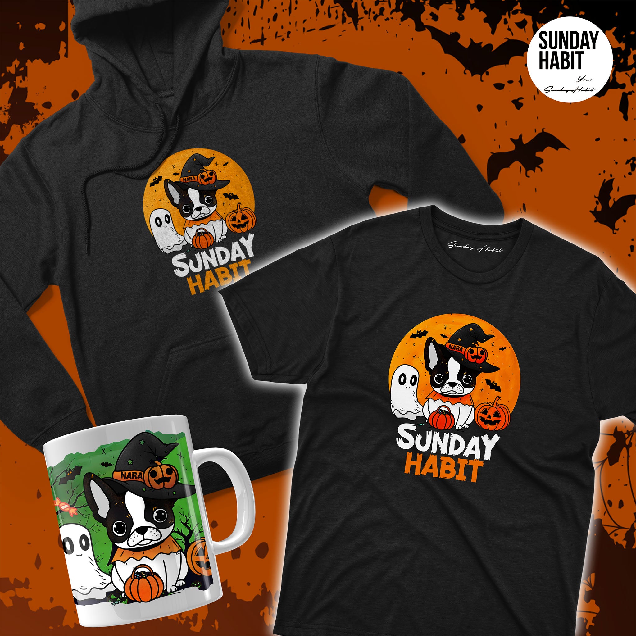NARA Halloween комплект - худи + тениска + чаша - Sunday Habit