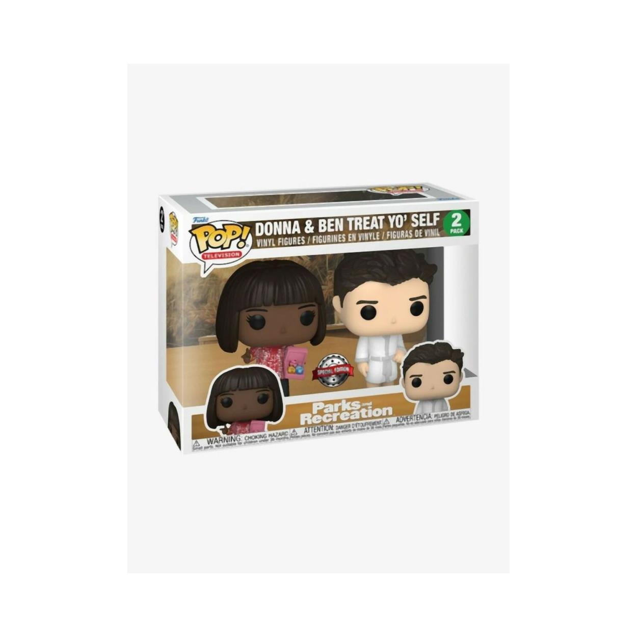 Funko Pop! 2-Pack Television: Parks and Recreation - Donna & Ben Treat Yo' Self (Special Edition) Vinyl Figures - Sunday Habit