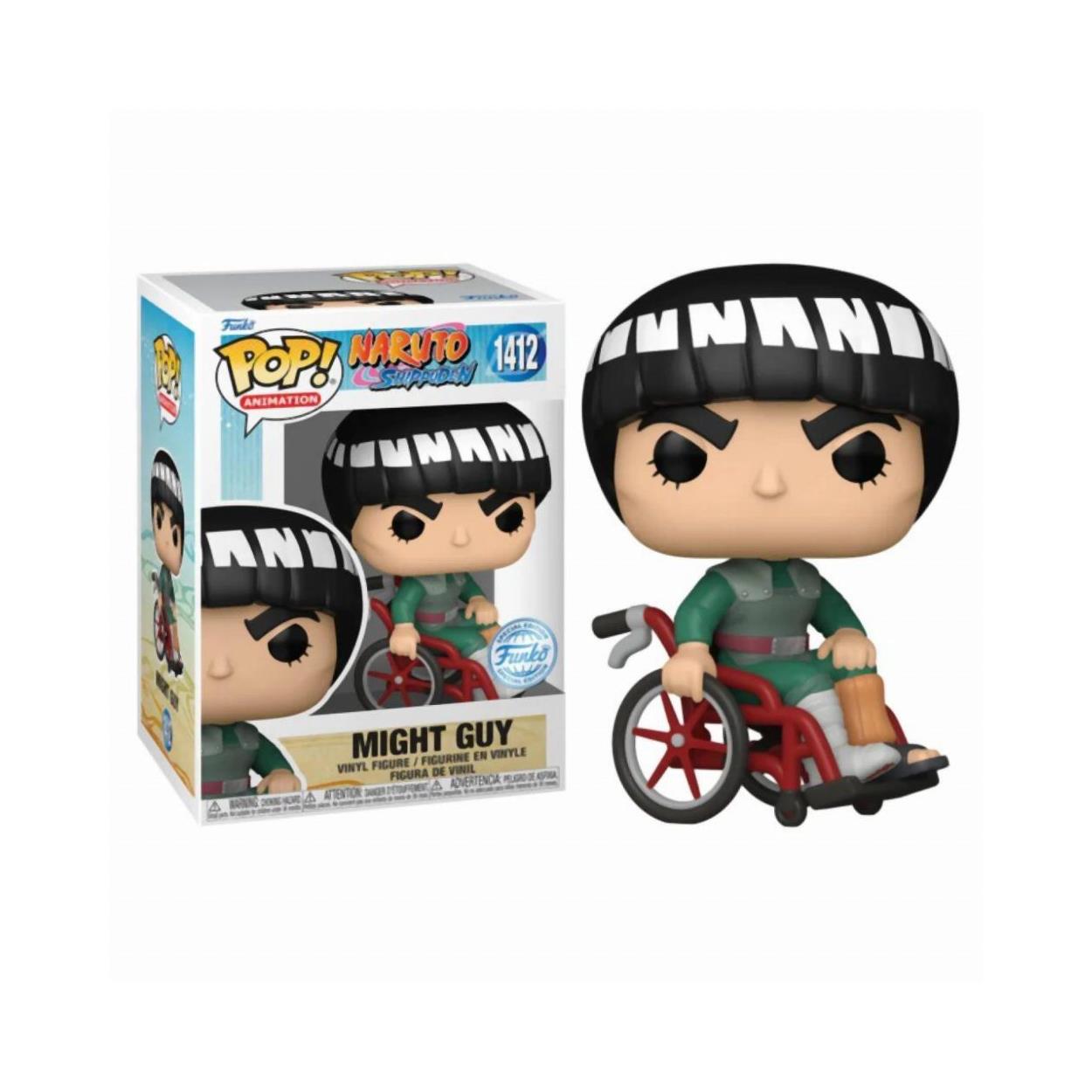 Funko Pop! Animation: Naruto Shippuden - Might Guy (White Chrome) (Special Edition) #1412 Vinyl Figure - Sunday Habit