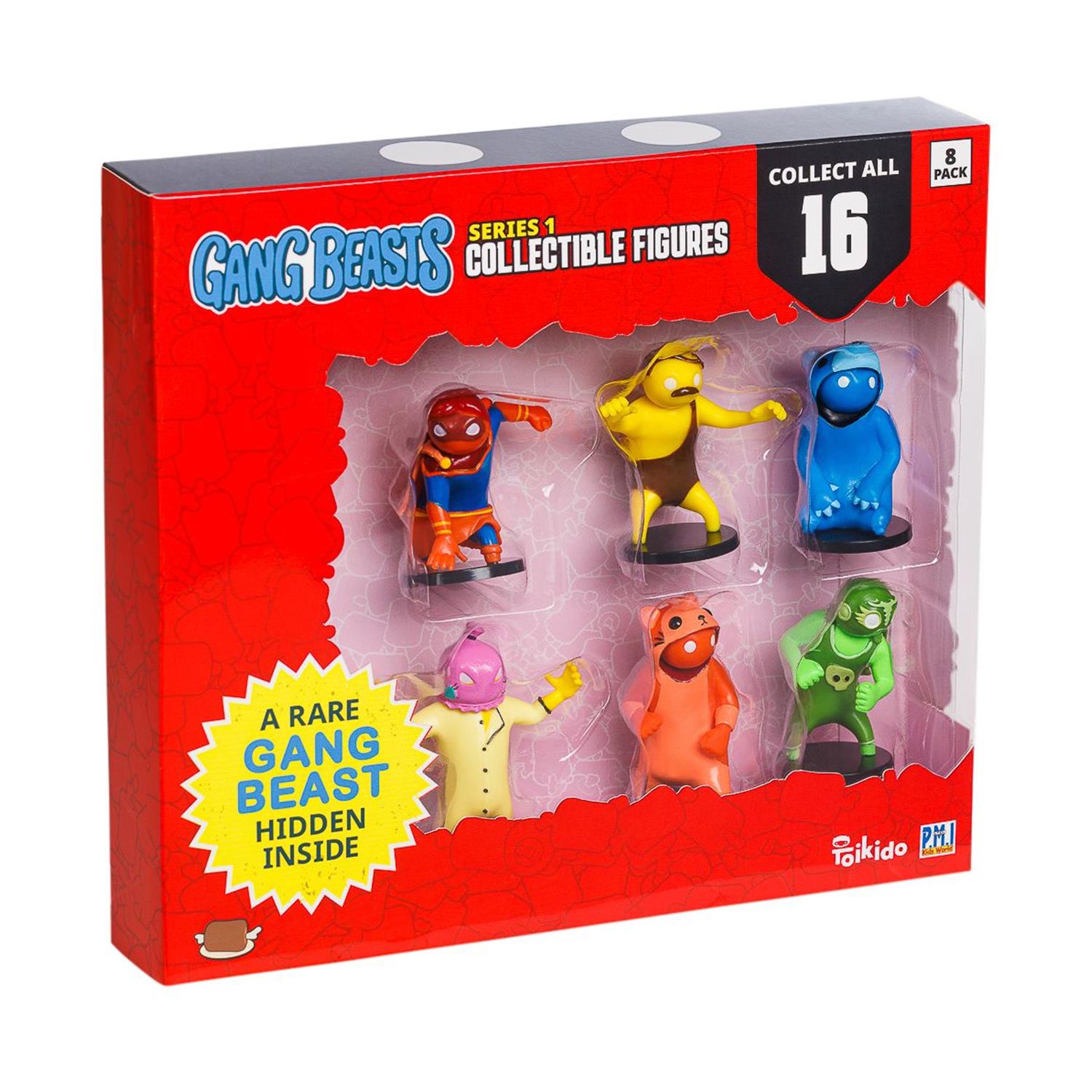 P.M.I. Gang Beasts Collectible Figures - 8 Pack Deluxe Box -including 2 rare hidden characters (S1) (Random) (GB2070) - Sunday Habit