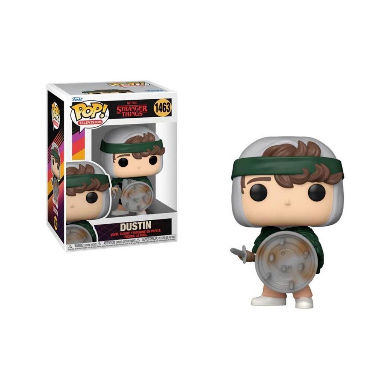 Funko Pop! Television: Stranger Things - Dustin (with Shield) #1463 Vinyl Figure - Sunday Habit