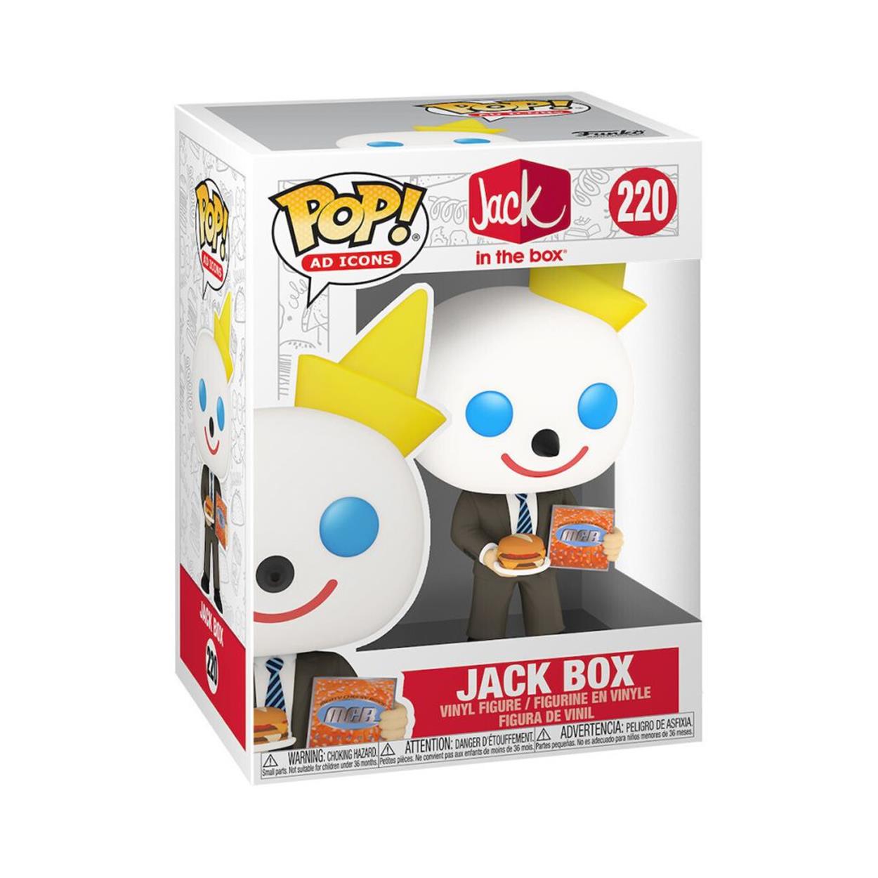 Funko Pop! Ad Icons: Jack In the Box - Jack Box (with MCA) #220 Vinyl Figure - Sunday Habit