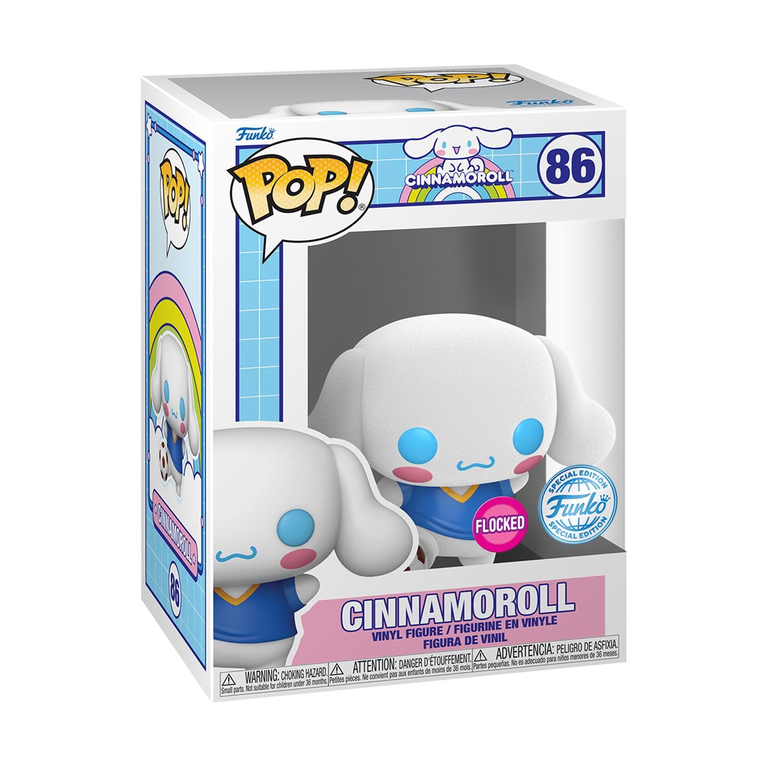 Funko Pop! Sanrio: Cinnamoroll - Cinnamoroll with Soccer Ball (Flocked) (Special Edition) #86 Vinyl Figure - Sunday Habit