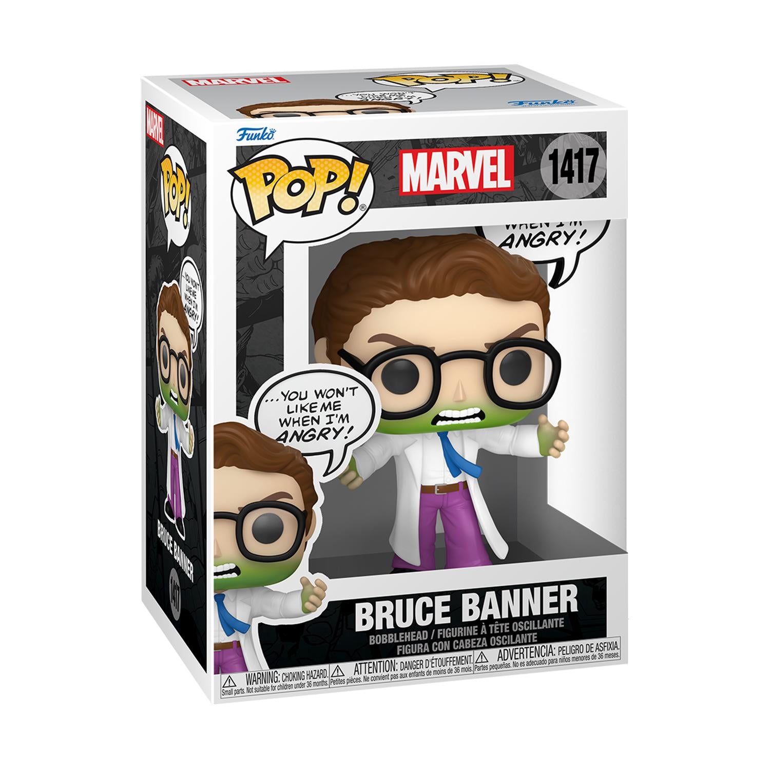 Funko Pop! Comics: Marvel - Bruce Banner (Don't Make Me Angry) #1417 Bobble-Head Vinyl Figure