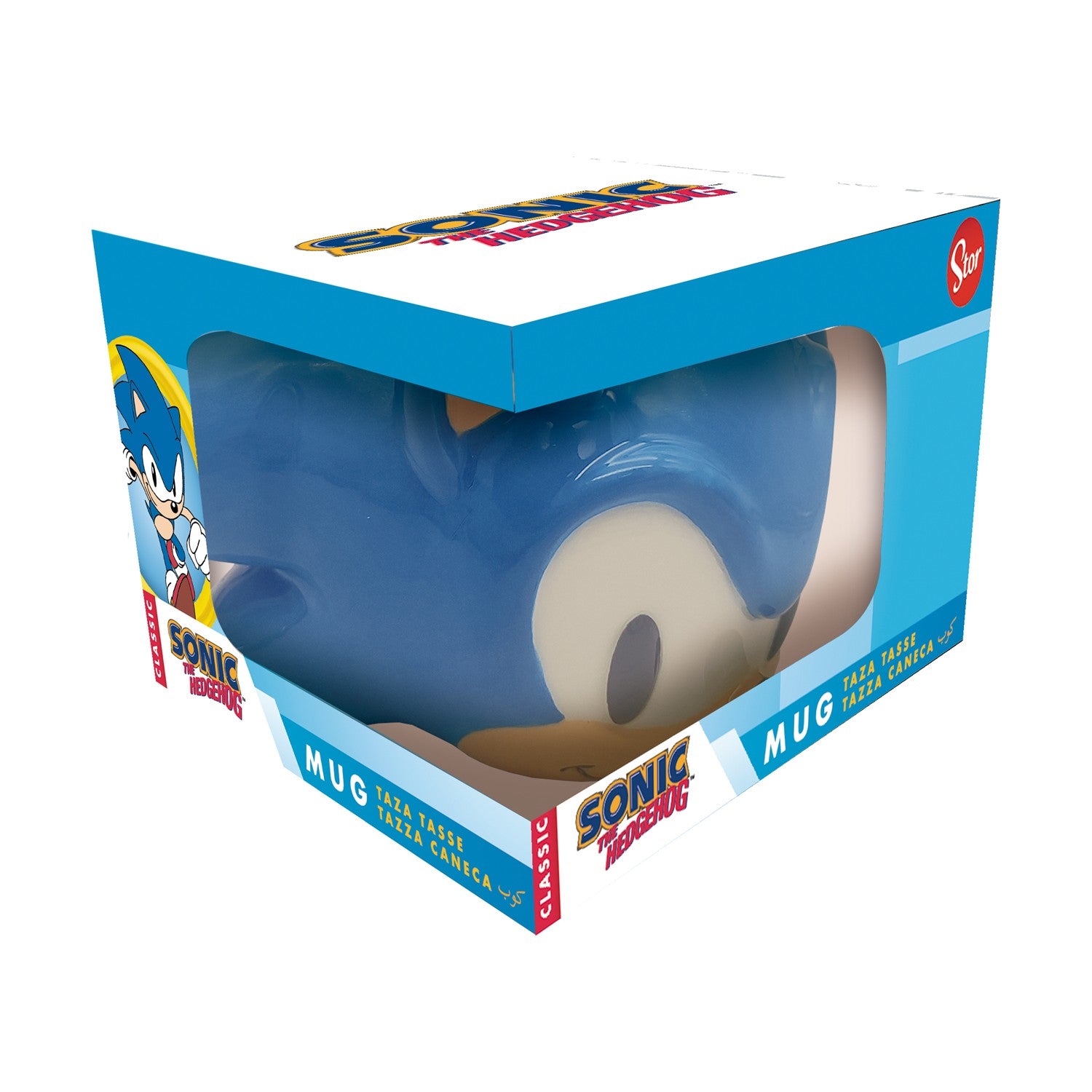 Stor Sonic the Hedgehog 3D Чаша Глава В Подаръчна Кутия 350ml - Sunday Habit