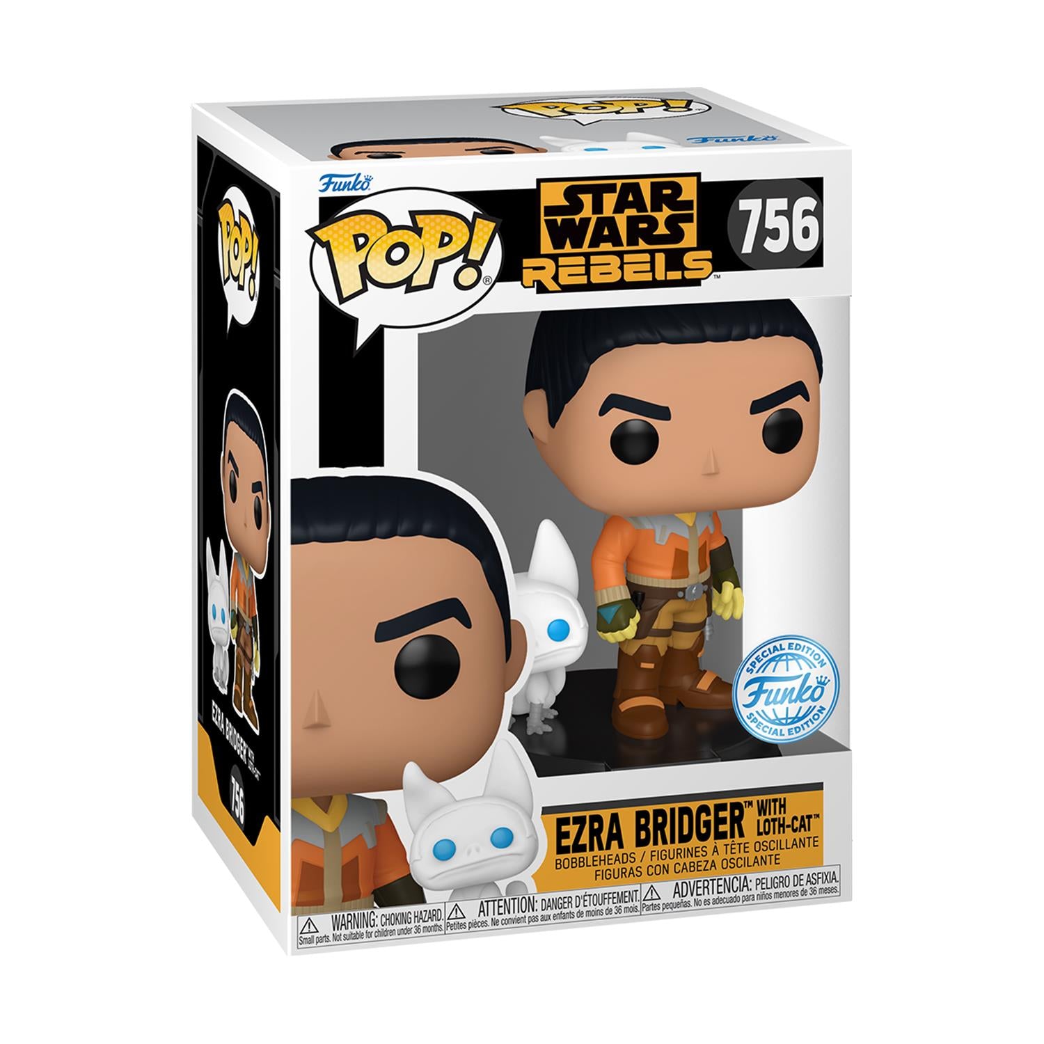 Funko Pop! & Buddy Disney Star Wars: Rebels - Ezra Bridger with Loth Cat (Special Edition) #756 Bobble-Head Vinyl Figure