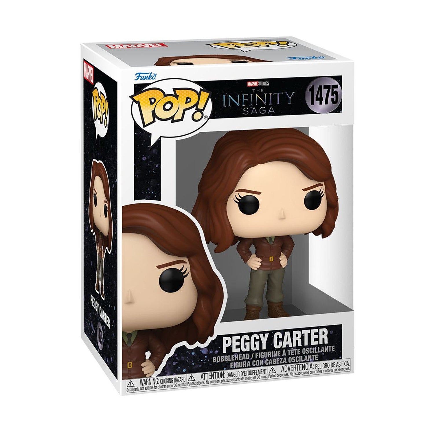 Funko Pop! Marvel: The Infinity Saga - Peggy Carter (The First Agent) #1475 Bobble-Head Vinyl Figure