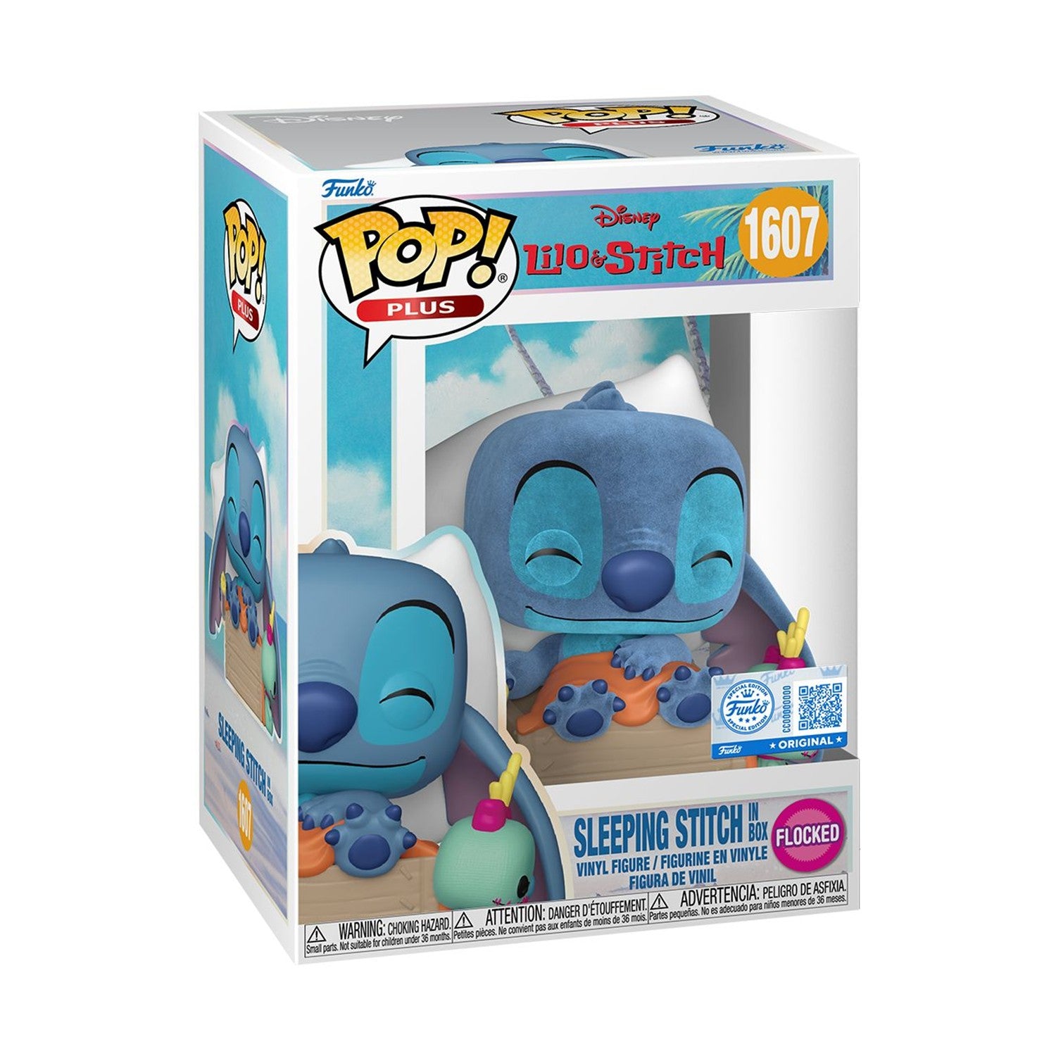 Funko Pop! Disney Plus: Lilo & Stitch - Sleeping Stitch in Box (Flocked) (Special Edition) #1607 Vinyl Figure - Sunday Habit