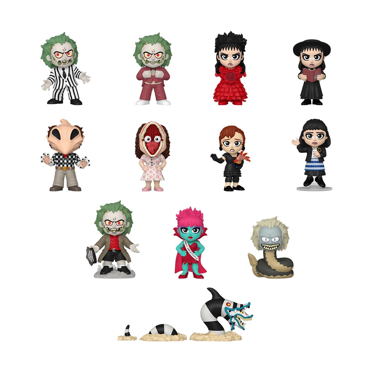 Funko Mystery Minis: Beetlejuice -Beetlejuice, Lydia Deetz, Sandworm, Adam Maitland, Barbara Maitland, Delia Deetz, Miss Argentin, Snake (Blind Box/Random) Vinyl Figures - Sunday Habit