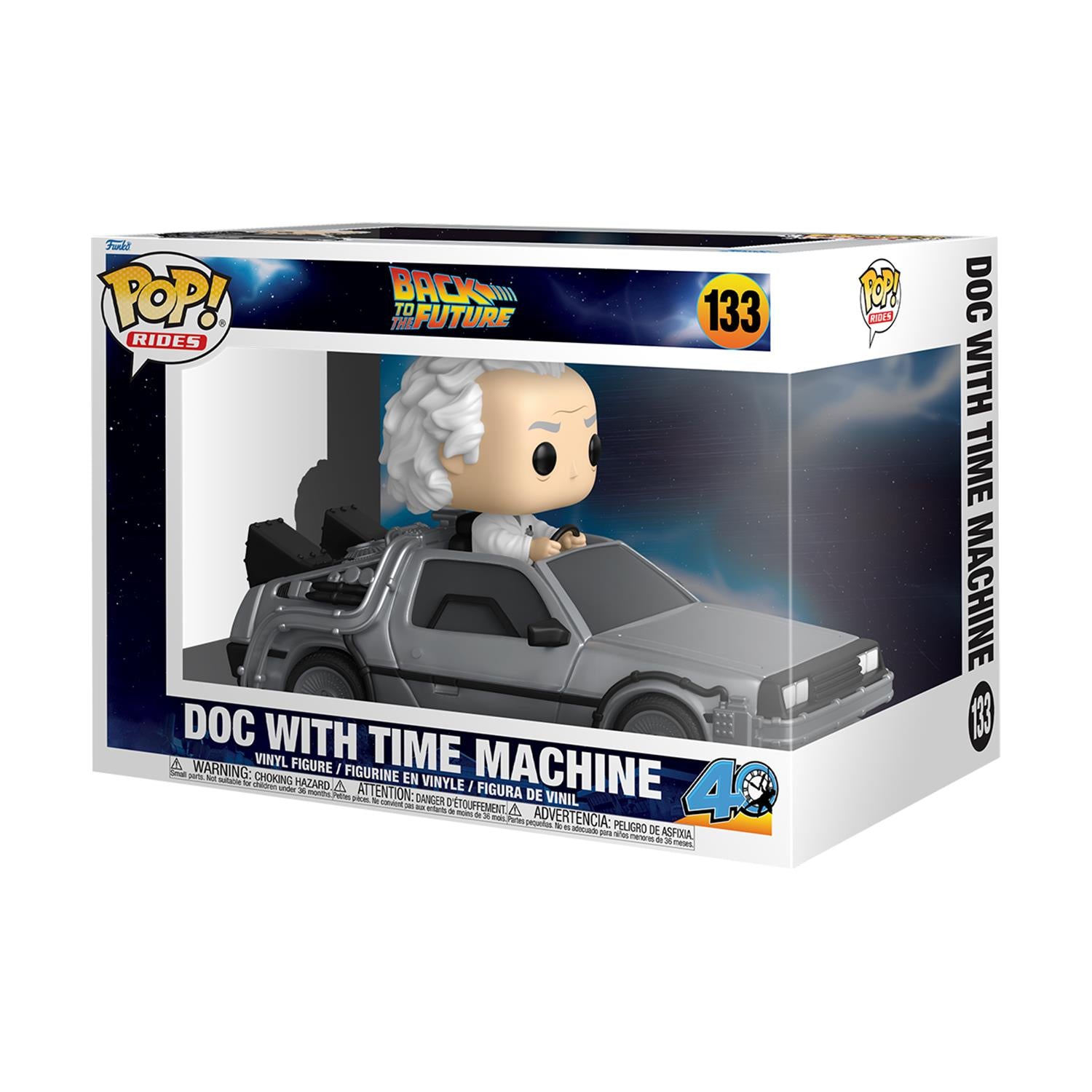 Funko Pop! Rides Deluxe: Back to the Future - Doc with Time Machine #133 Vinyl Figure