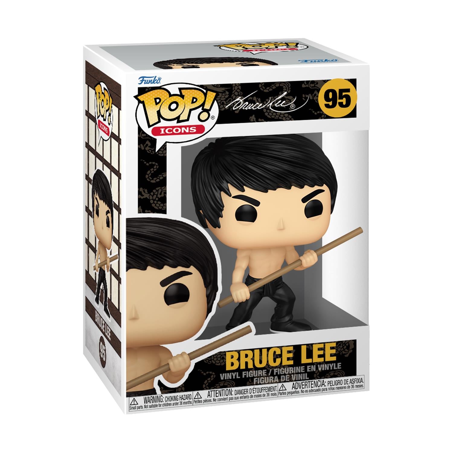 Funko Pop! Icons: Bruce Lee - Bruce Lee (with Bo Staff) #95 Vinyl Figure