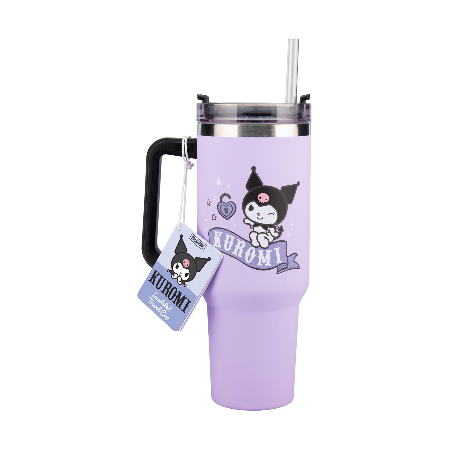 Paladone: Kuromi - Multiway Insulated Travel Cup and Straw (900ml) (PP14604KUR) - Sunday Habit