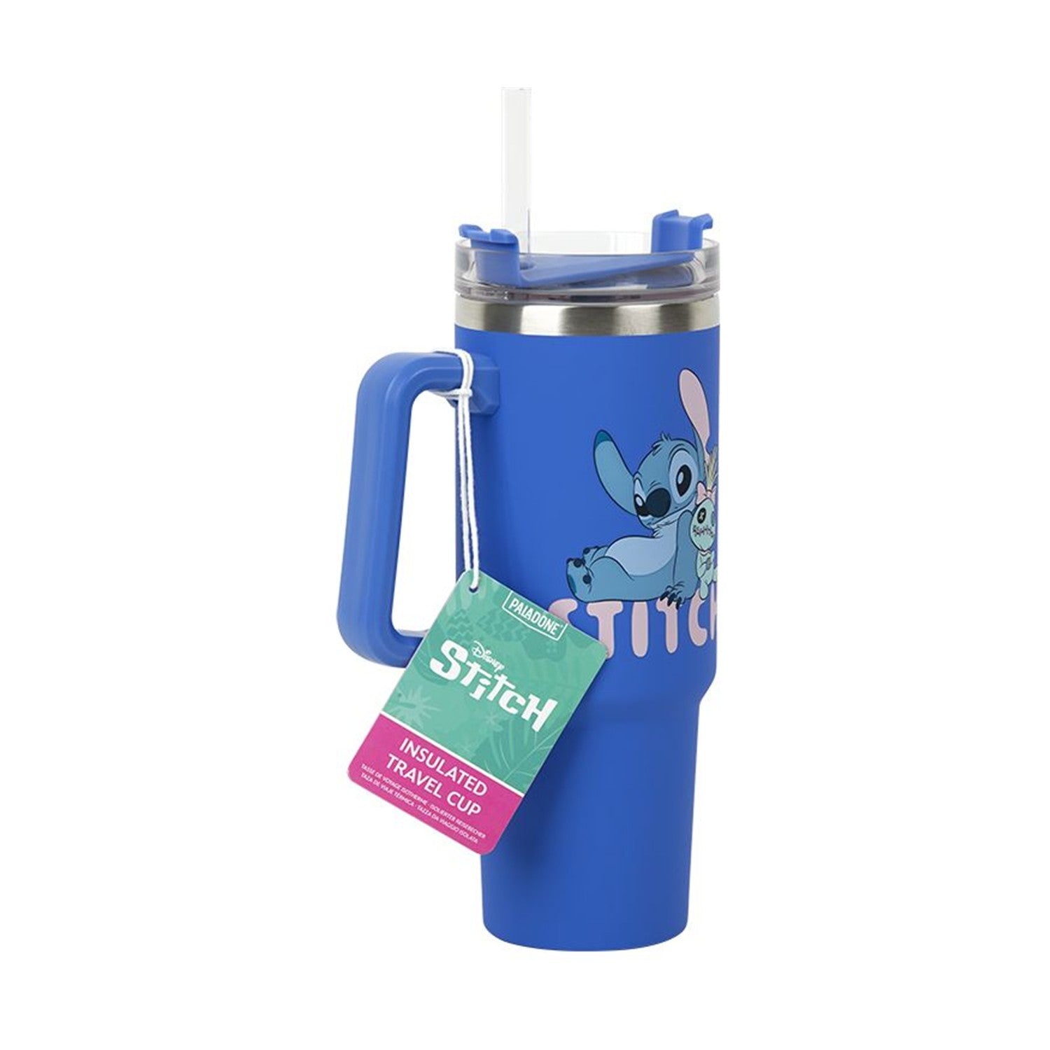 Paladone: Stitch - Blue Multiway Insulated Travel Cup and Straw (900ml) (PP14794LS) - Sunday Habit