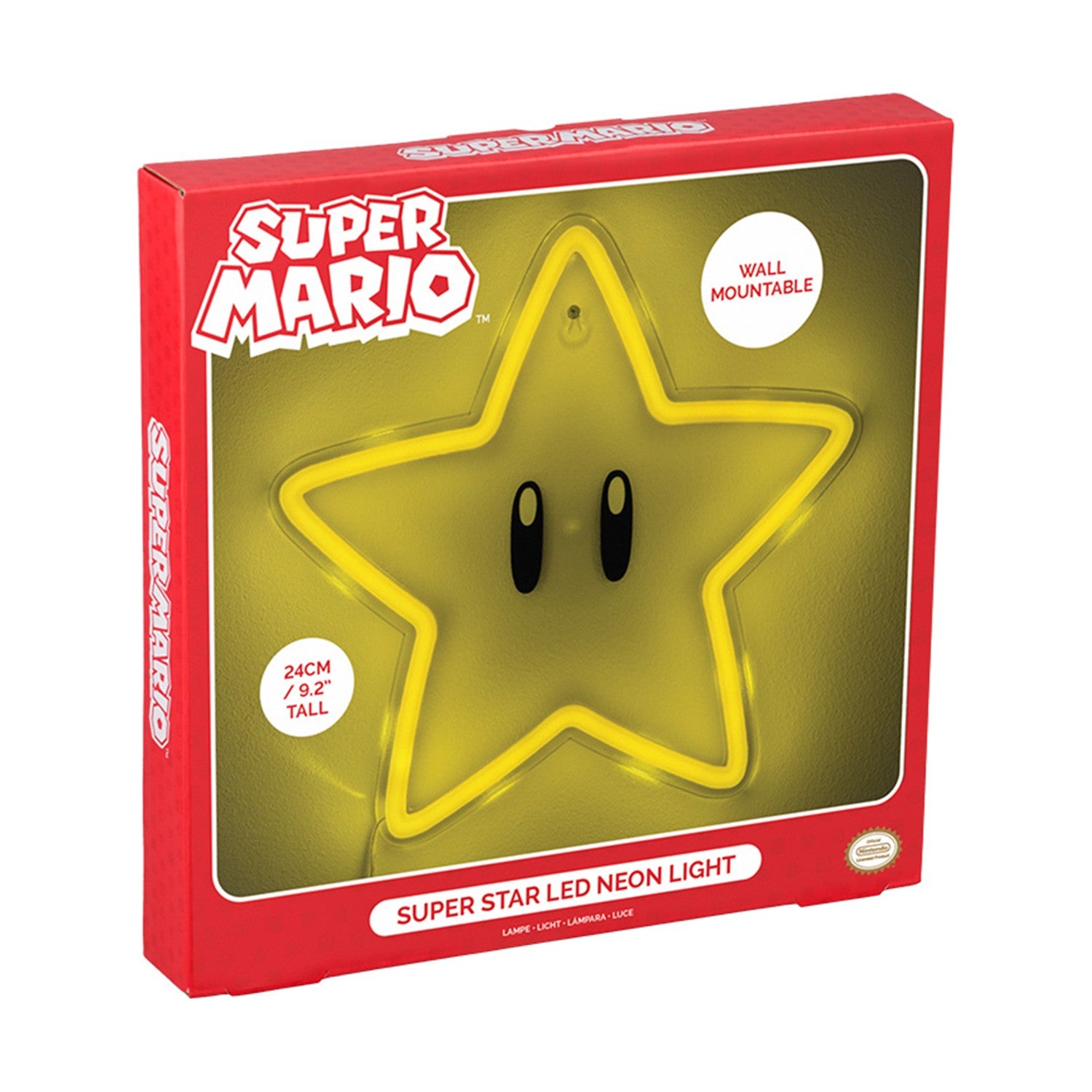 Paladone: Super Mario - Super Star Wall Mountable LED Neon Light (PP14711NNVN) - Sunday Habit