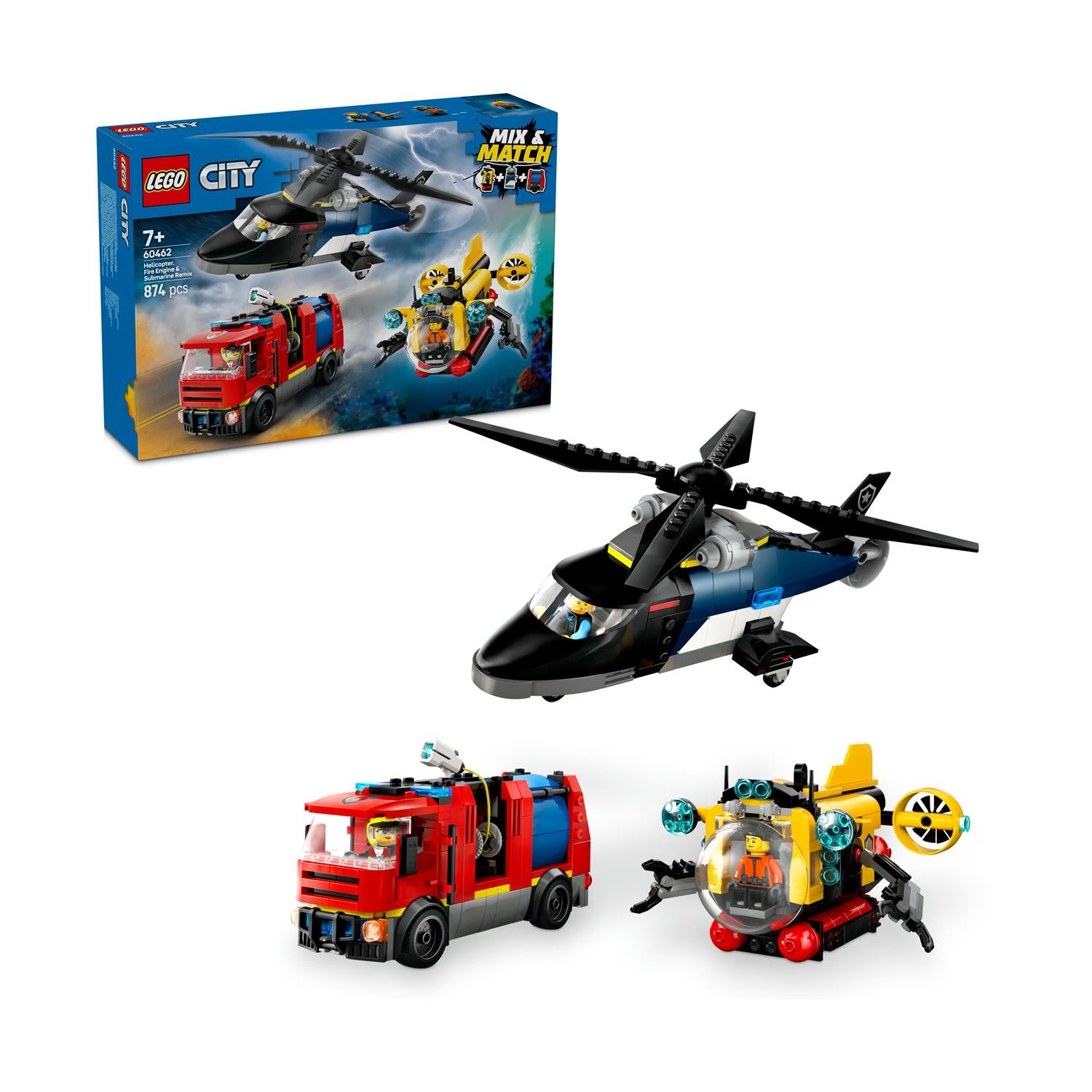 LEGO® City: Helicopter, Fire Truck & Submarine Remix (60462) - Sunday Habit