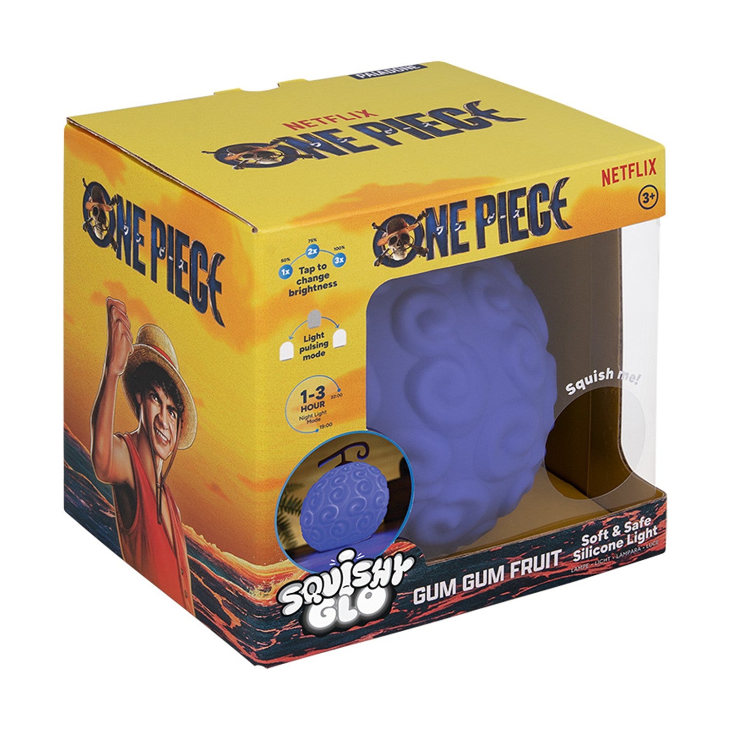 Paladone SquishyGlo: One Piece - GumGum Fruit Silicone Light Rechargeable (PP14339OPNF) - Sunday Habit