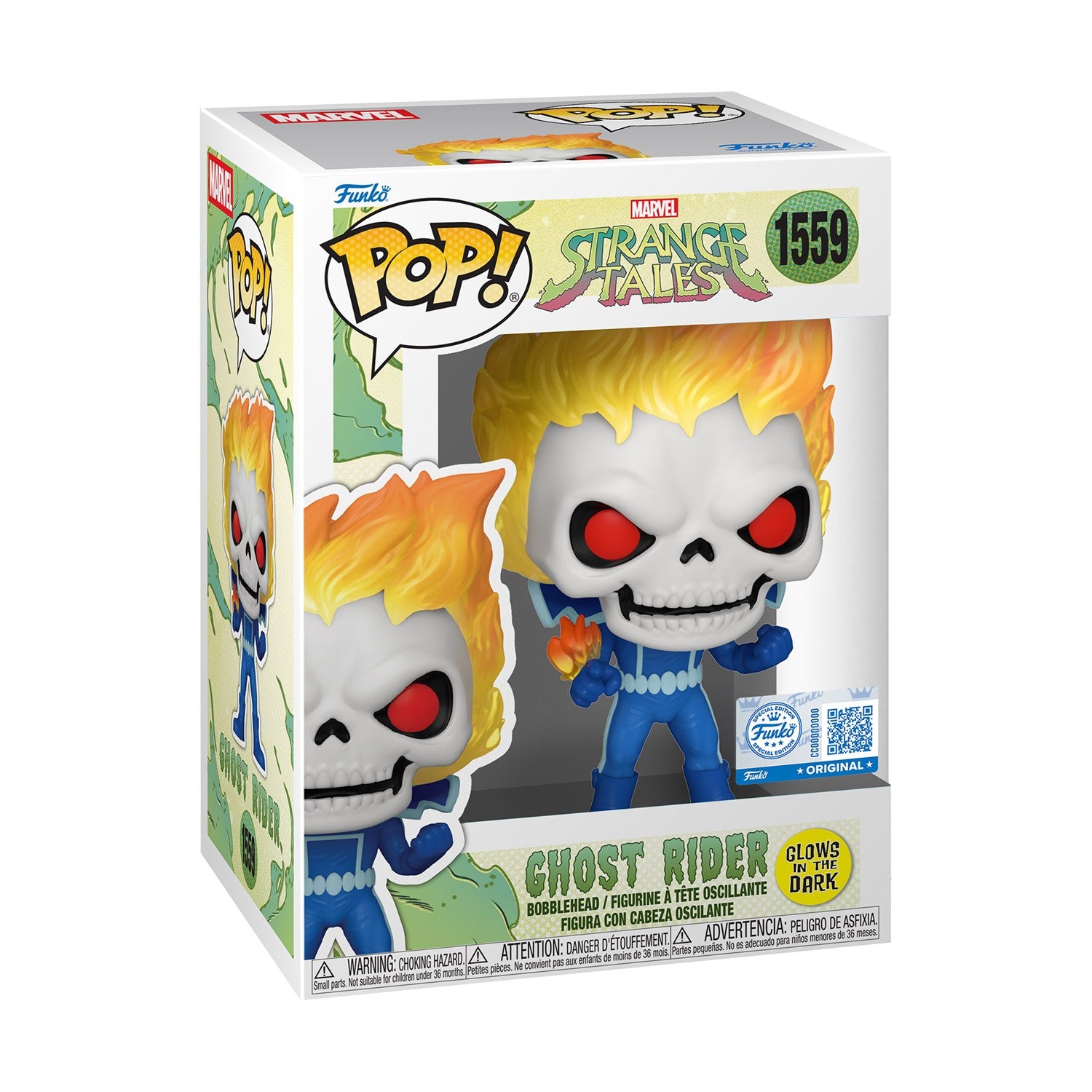 Funko Pop! Marvel: StrangeTales - Ghost Rider (Glows in The Dark) (Special Edition) #1559 Bobble-Head Vinyl Figure - Sunday Habit