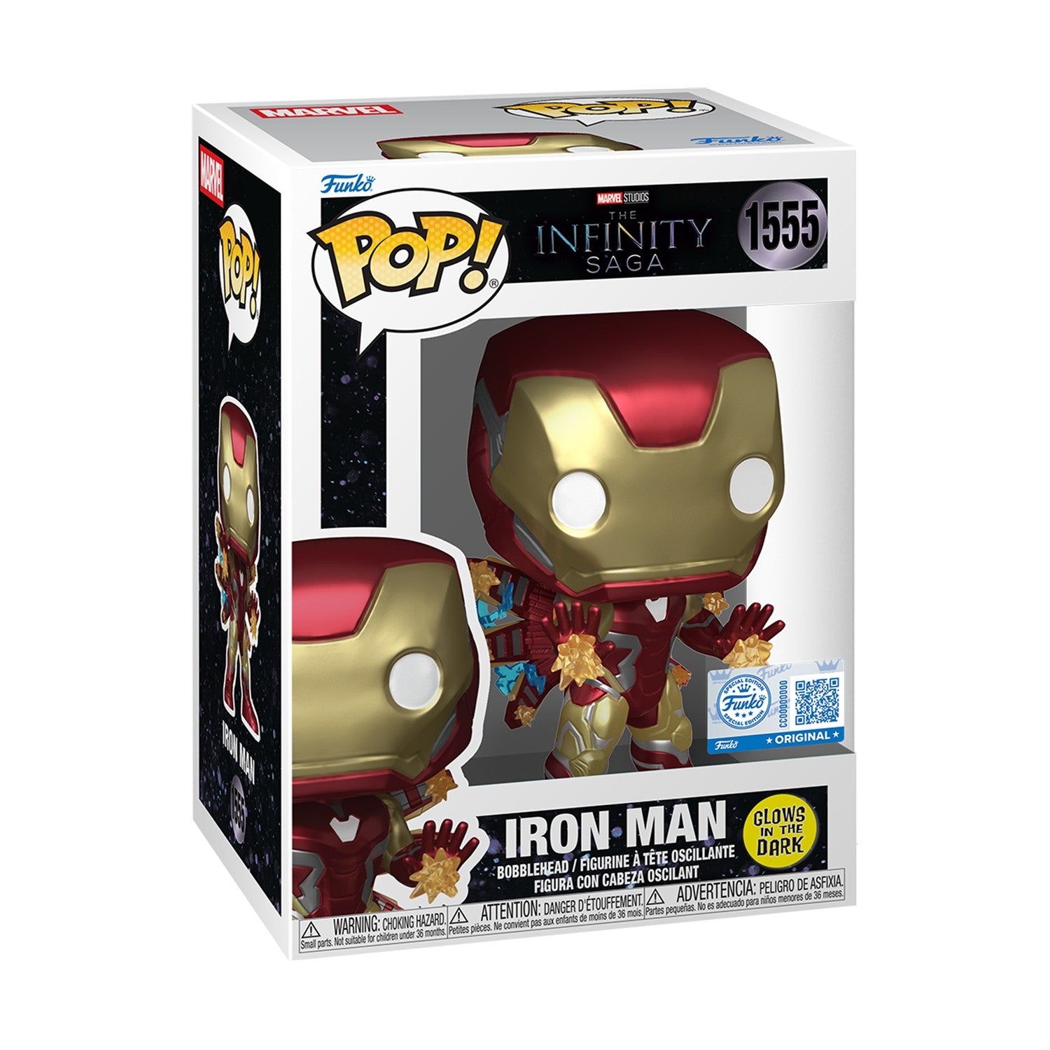 Funko Pop! Marvel: The Infinity Saga Avengers End Game - Iron Man (Glows in The Dark) (Special Edition) #1555 Bobble-Head Vinyl Figure
