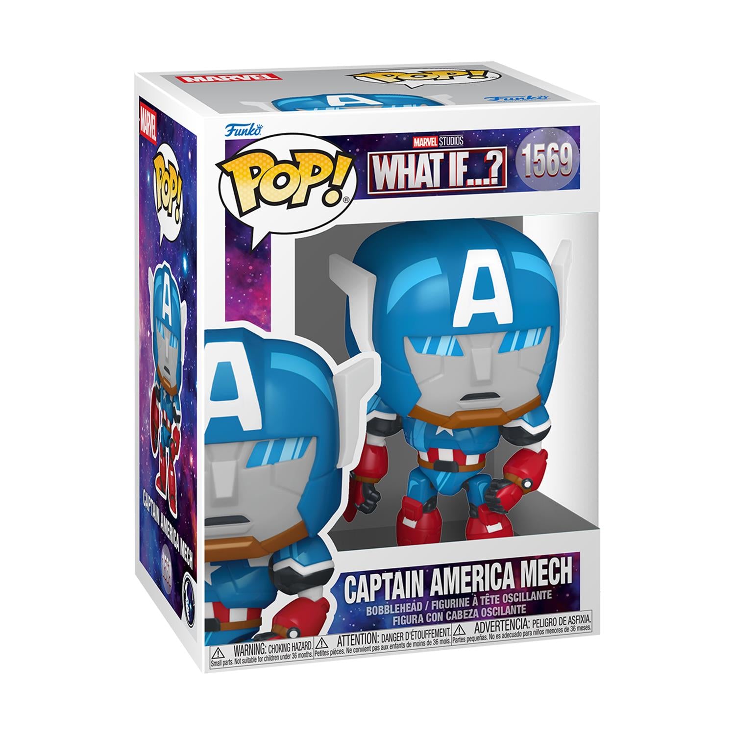 Funko Pop! Marvel: What If...? - Captain America Mech #1569 Bobble-Head Vinyl Figure