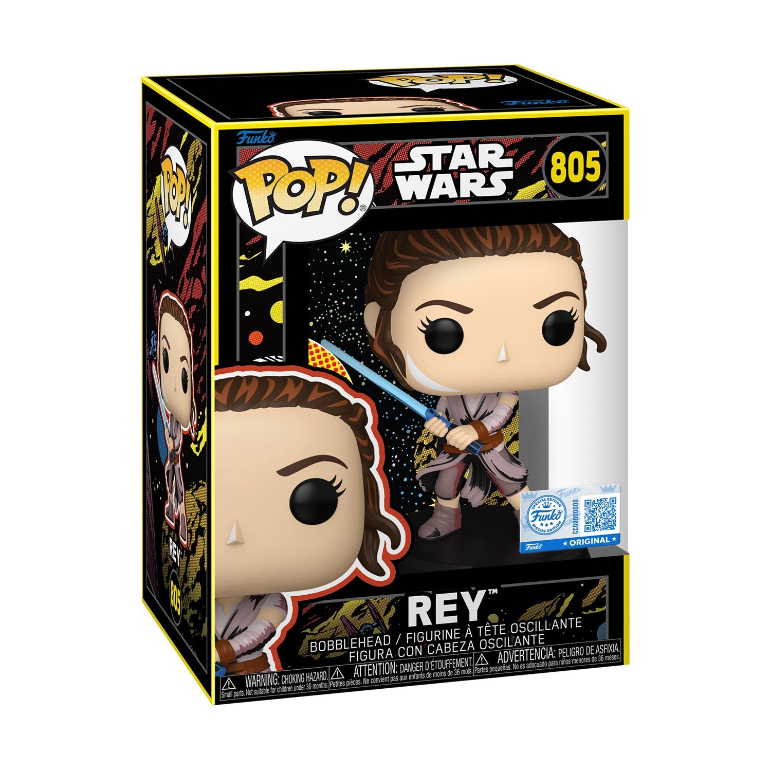 Funko Pop! Star Wars: The Force Awakens - Rey (Retro) (Special Edition) #805 Bobble-Head Vinyl Figure - Sunday Habit