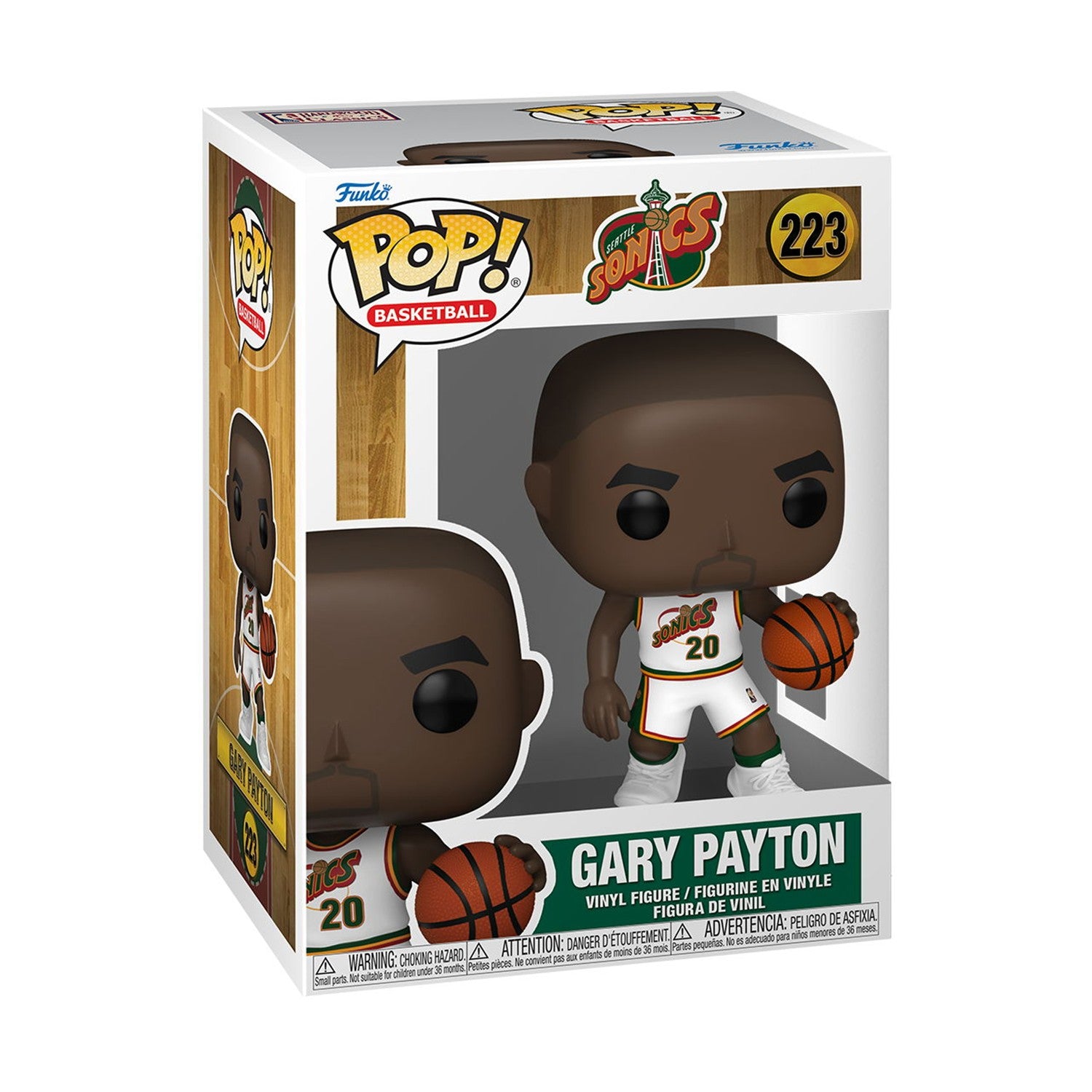 Funko Pop! Basketball: Seattle Sonics - Gary Payton (White Home Uniform) #223 Vinyl Figure - Sunday Habit