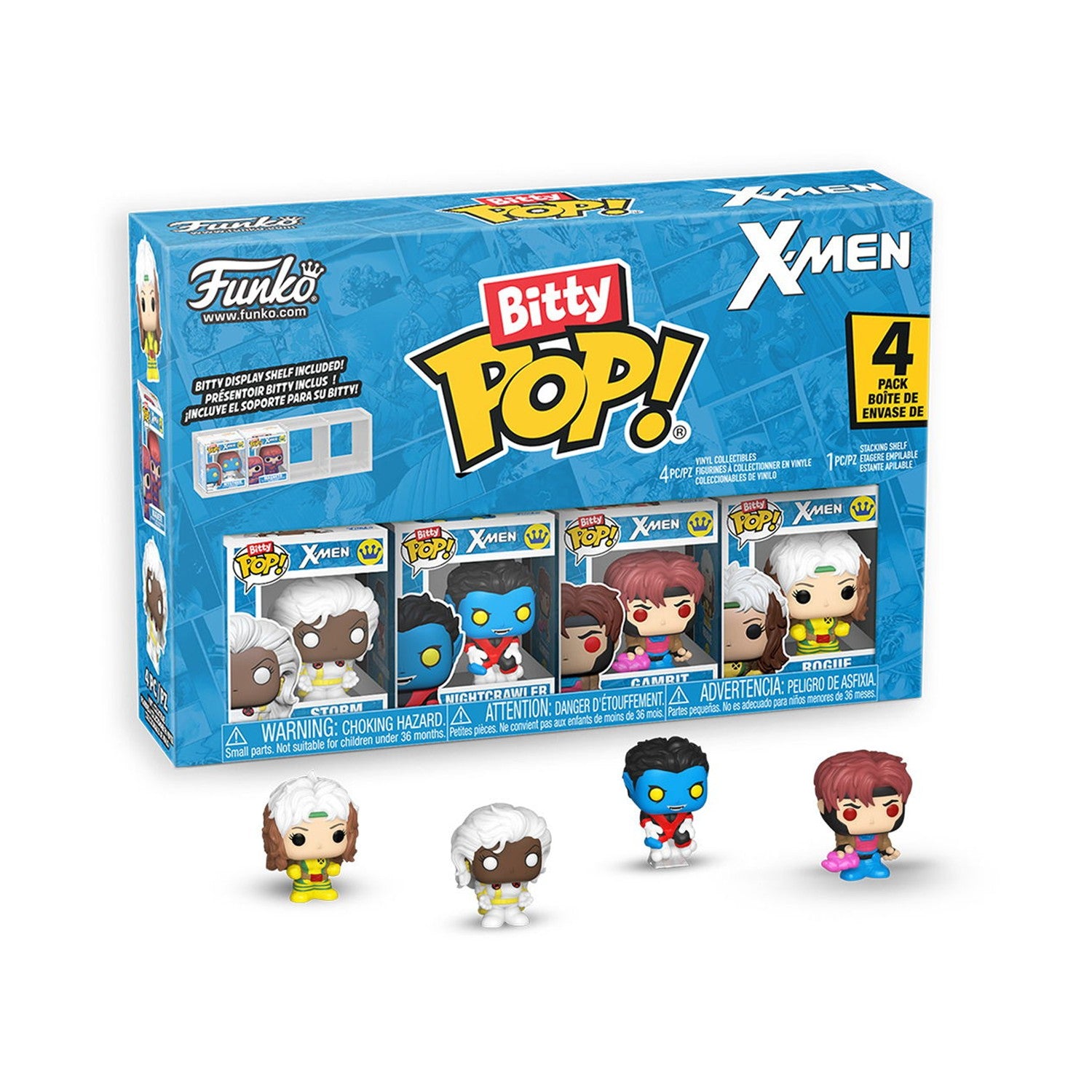 Funko Bitty Pop 4-пакет X-Men Rogue Nightcrawler Gambit Storm - Sunday Habit