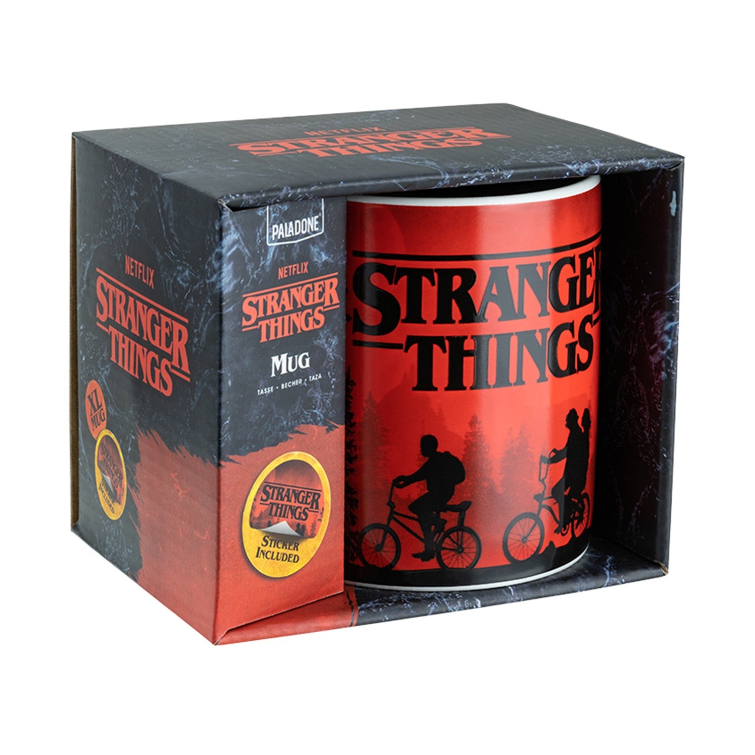 Paladone: Stranger Things - XL Mug (550ml) and Sticker (PP10364STV2) - Sunday Habit
