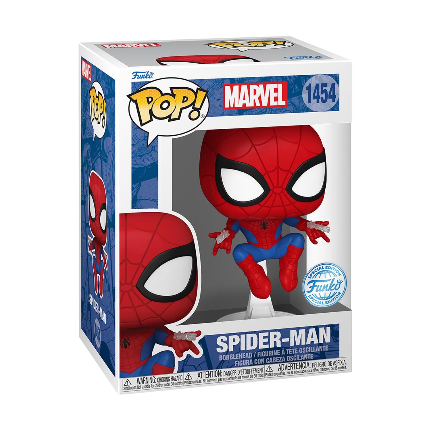 Funko Pop! Marvel: Spider-Man - Spider-Man (with Webshooters) (Special Edition) #1454 Bobble-Head Vinyl Figure