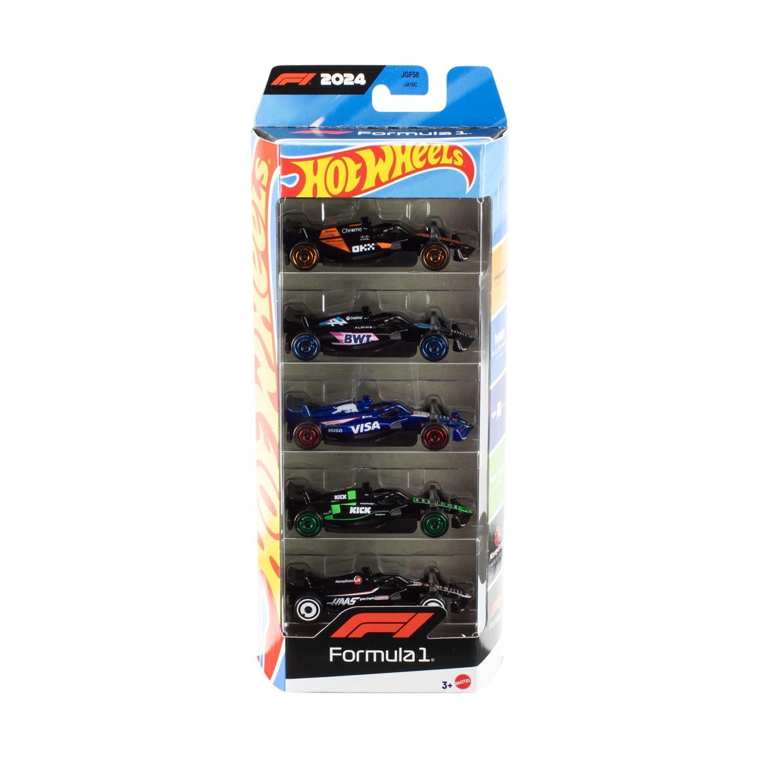 Mattel Hot Wheels: Formula 1 - 2024 Themed Racing Team 1:64 Set of 5 (JGF58)