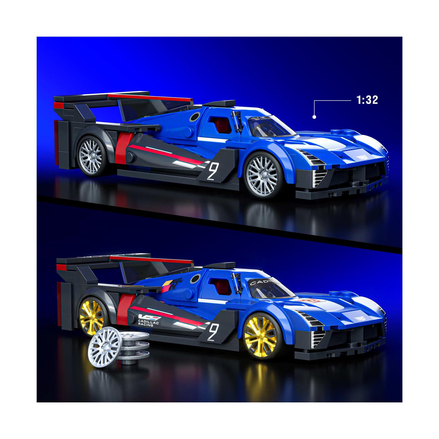 Mattel Hot Wheels: Speed Series Brick Shop - Cadillac Project GTP Hypercar Vehicle (JFR89) - Sunday Habit