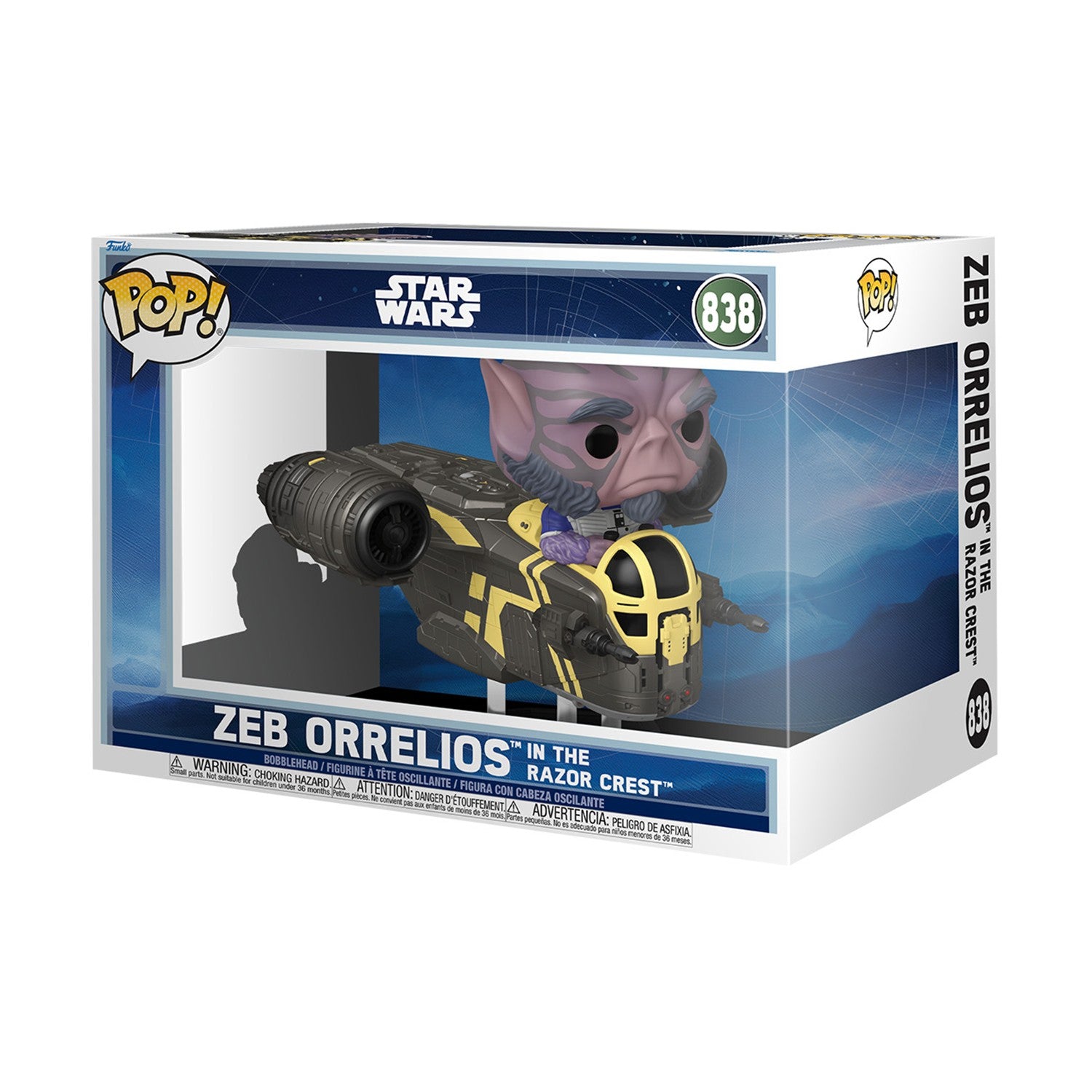 Funko Pop! Rides Deluxe: Star Wars - Zeb Orrelios in The Razor Crest #838 Bobble-Head Vinyl Figure - Sunday Habit