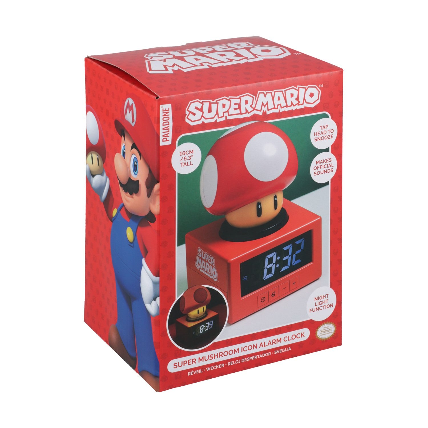 Paladone Icons: Super Mario - Super Mushroom Alarm Clock (PP13124NN) - Sunday Habit