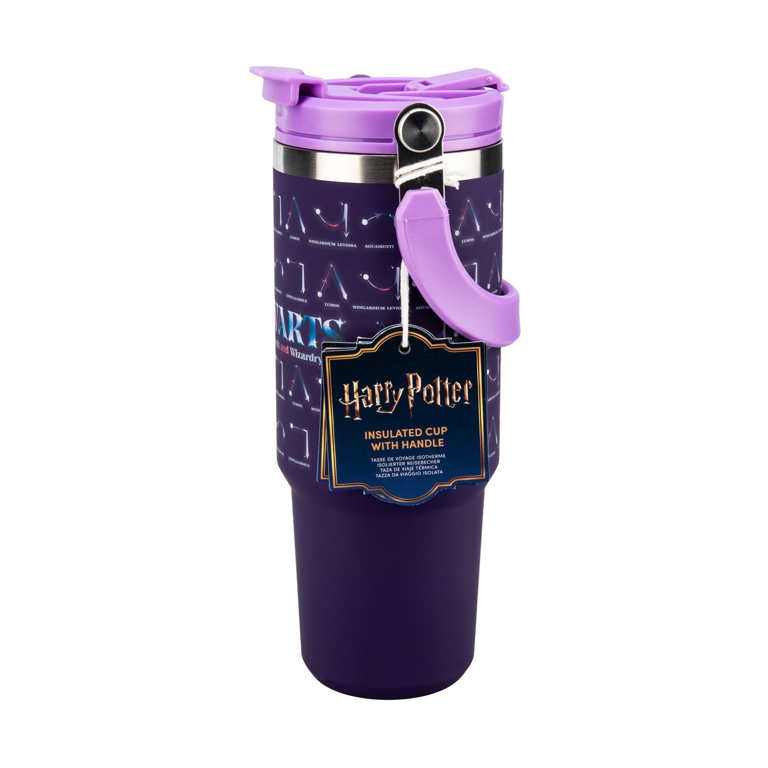 Paladone: Harry Potter - Hogwarts Spells Insulated Cup with Top Handle (900ml) (PP15887HP) - Sunday Habit