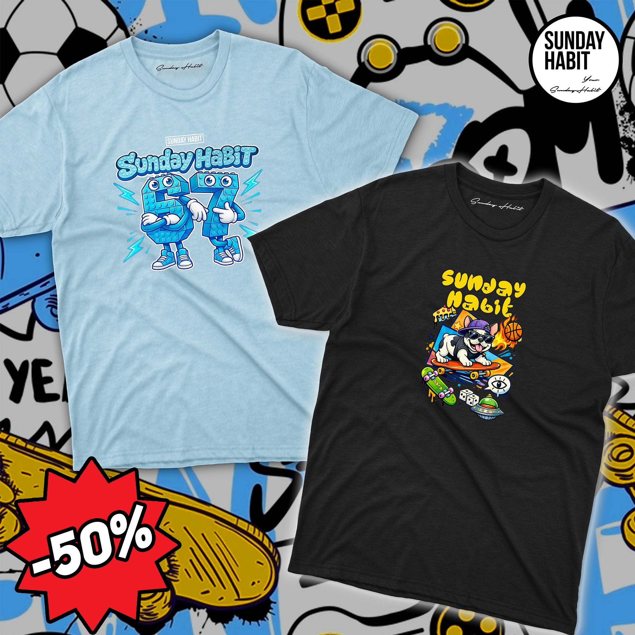 🔥 2 НА ЦЕНАТА НА 1 за МОМЧЕ - синя тениска + черна тениска