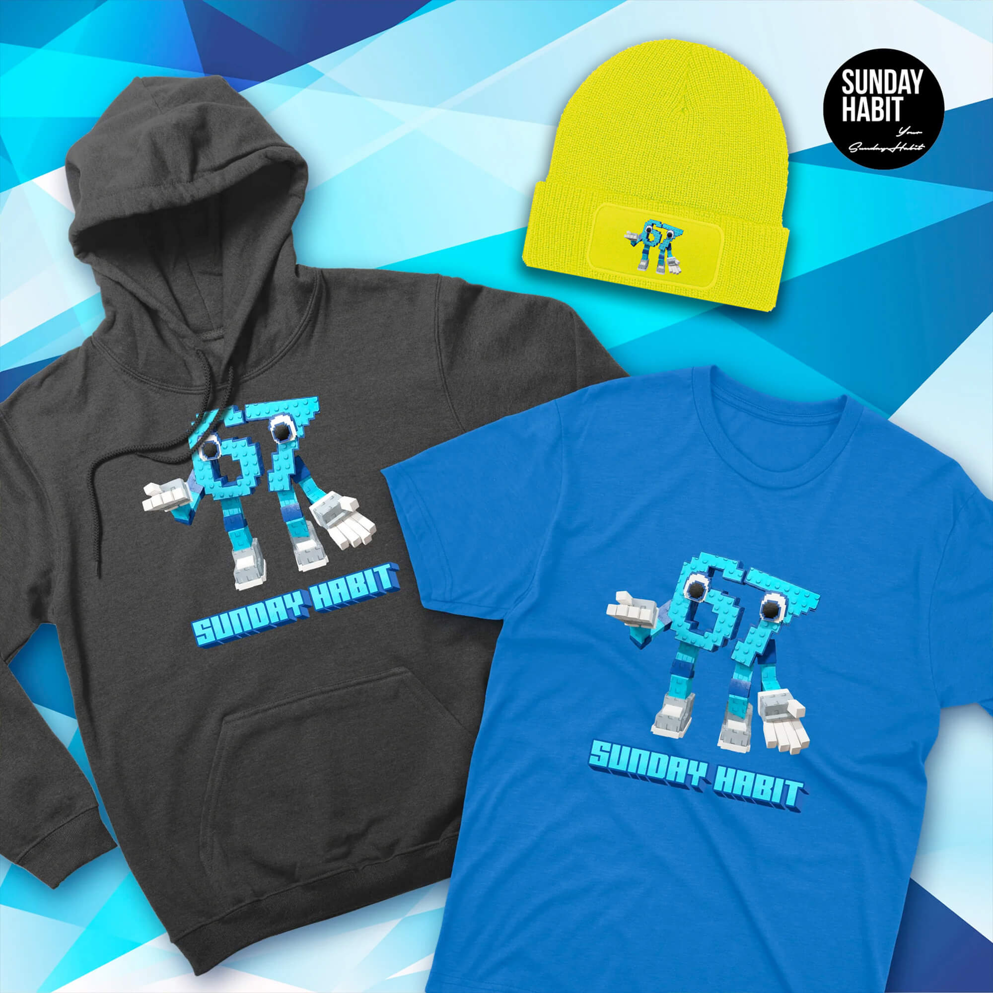 BLACK FRIDAY 6-7 КОМПЛЕКТ - черно худи + синя тениска + зимна шапка