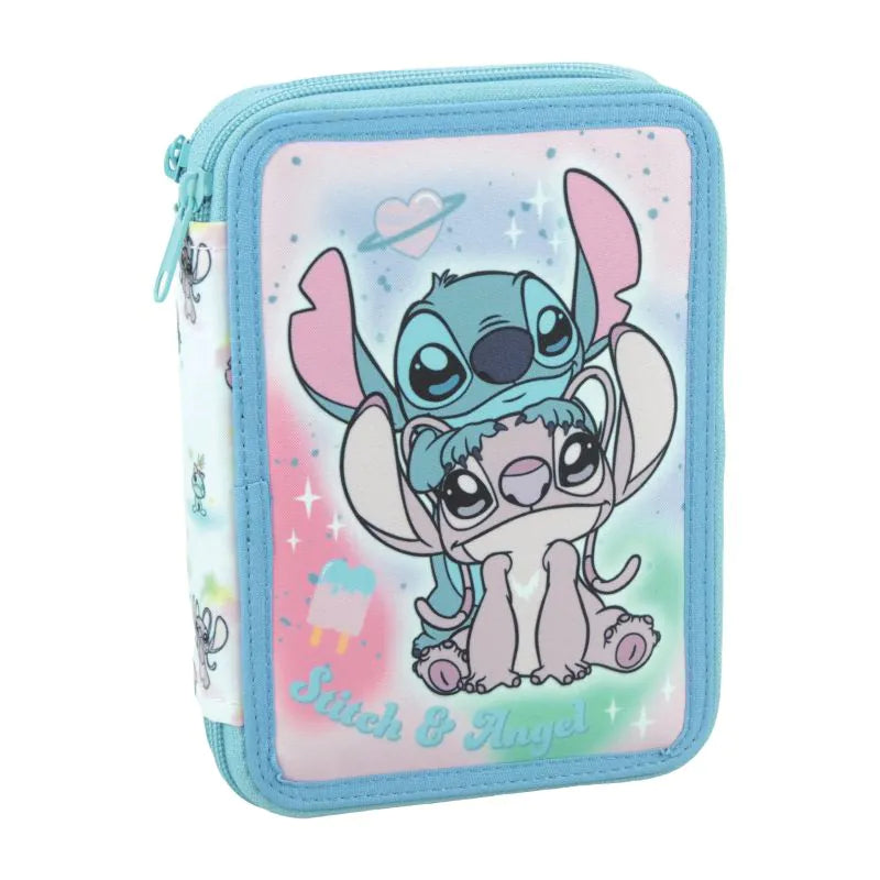 Ученически несесер Stitch 626 с две отделения и съдържание