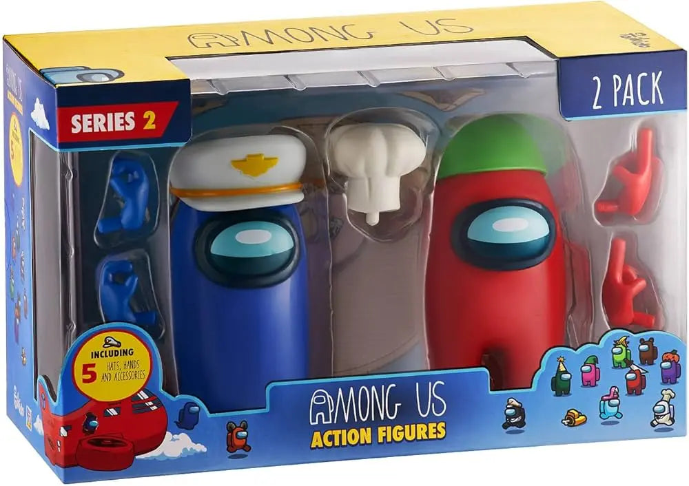 Among Us - 2 фигурки - Червена и синя 11.5 cm Among Us