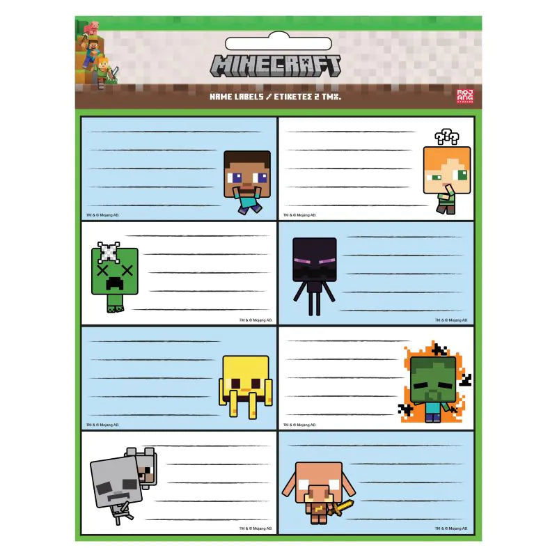 Етикети за тетрадки Minecraft (16 броя)