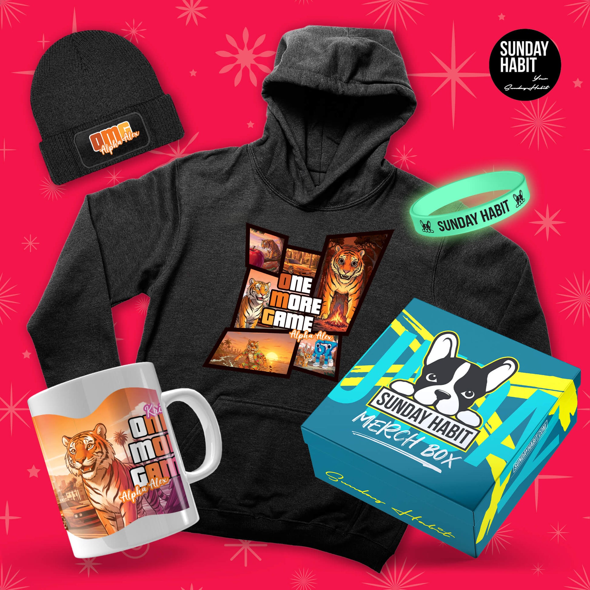 XMAS 25 - ALPHA ALEX - худи + шапка + чаша + светеща гривна и подаръчна кутия /2/ - Sunday Habit