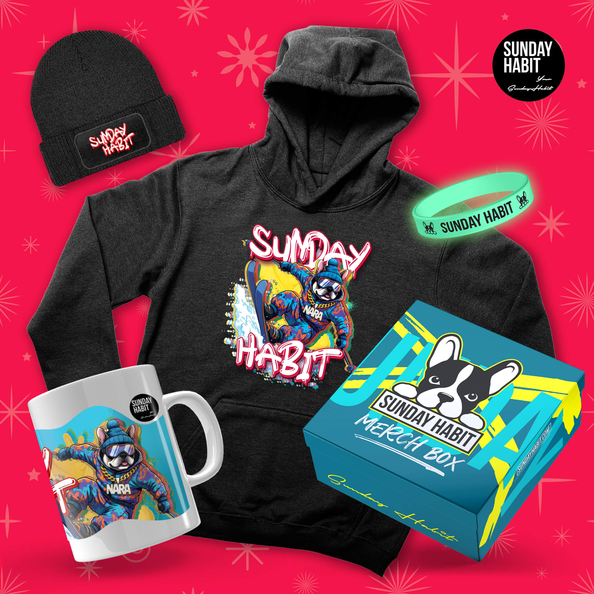 XMAS BUNDLE NARA BOARD - Худи + Чаша + Шапка + Подаръчна Кутия + Светеща Гривна
