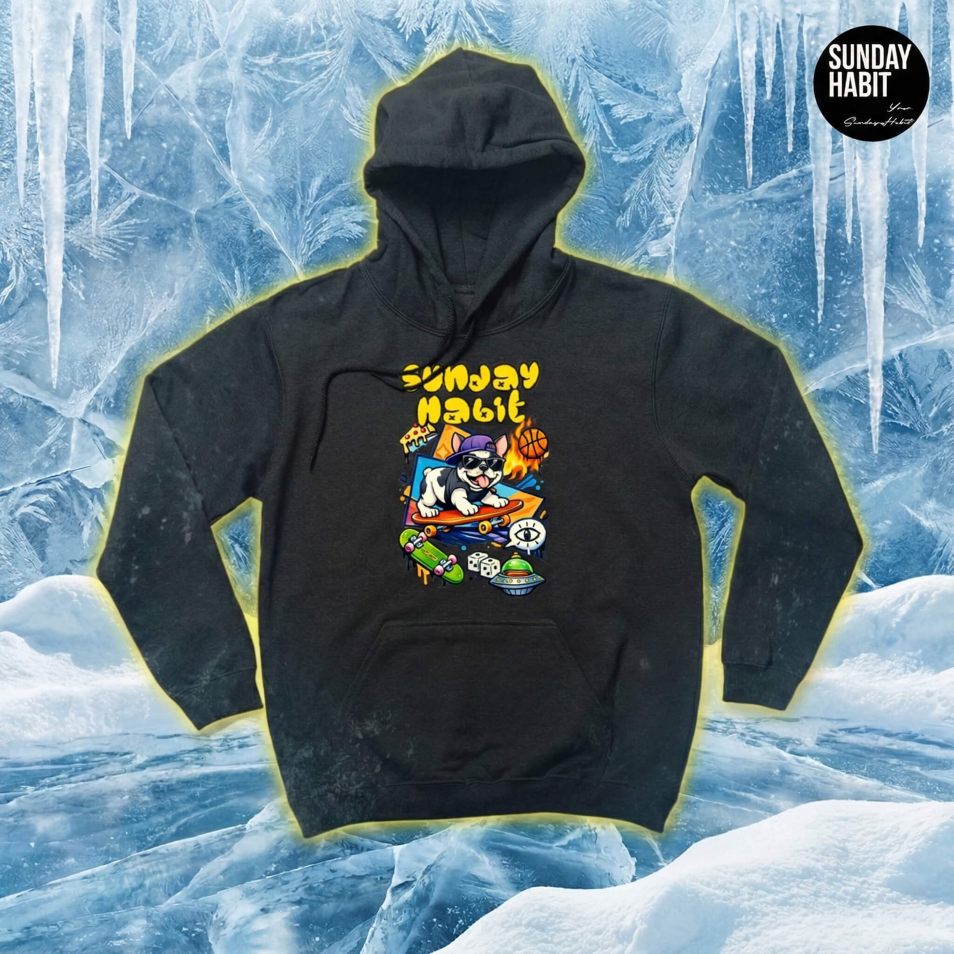 4в1 ICE Комплект - Суичър, неонова шапка, чорапи и светеща гривна с 40% ОТСТЪПКА - Sunday Habit