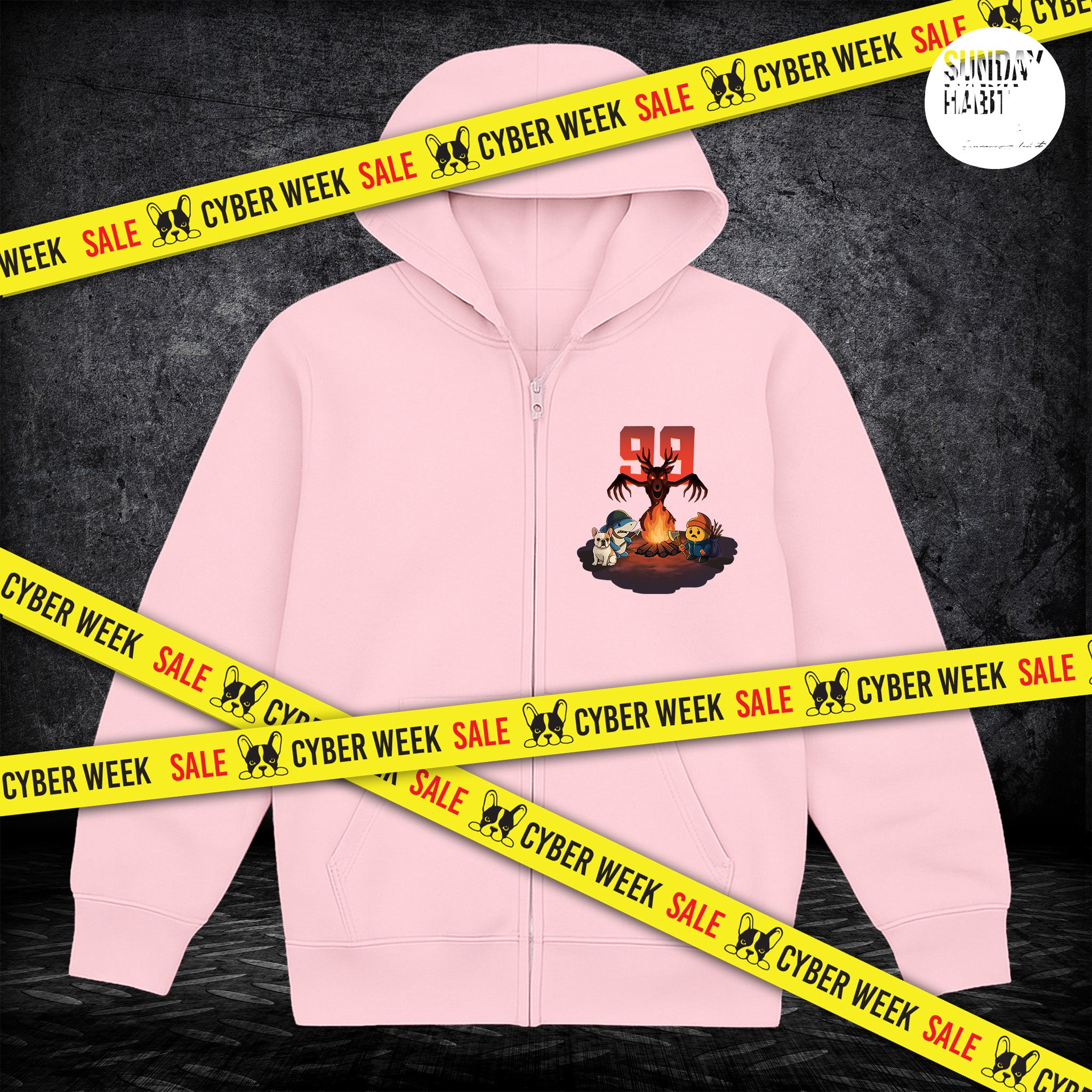 CYBER WEEK 99 NIGHTS - олекотено розово худи - Sunday Habit