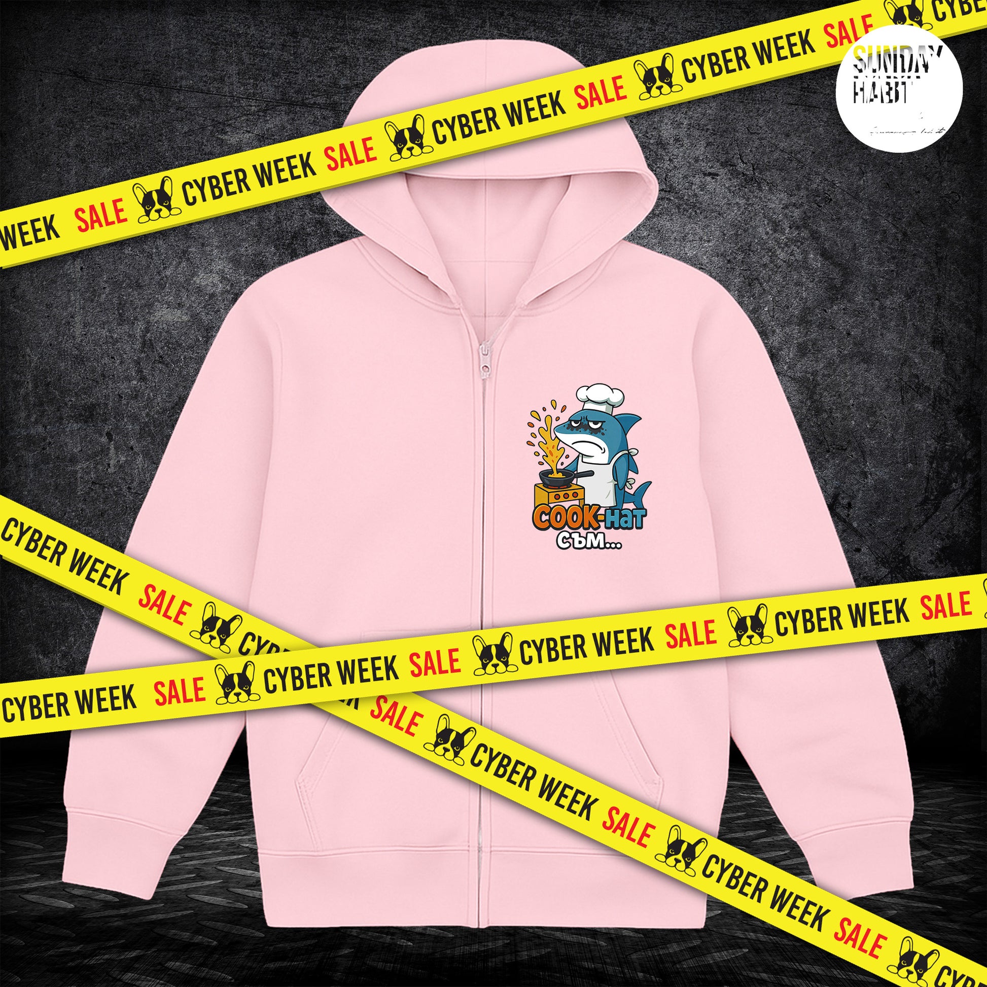 CYBER WEEK APG - олекотено розово худи - Sunday Habit