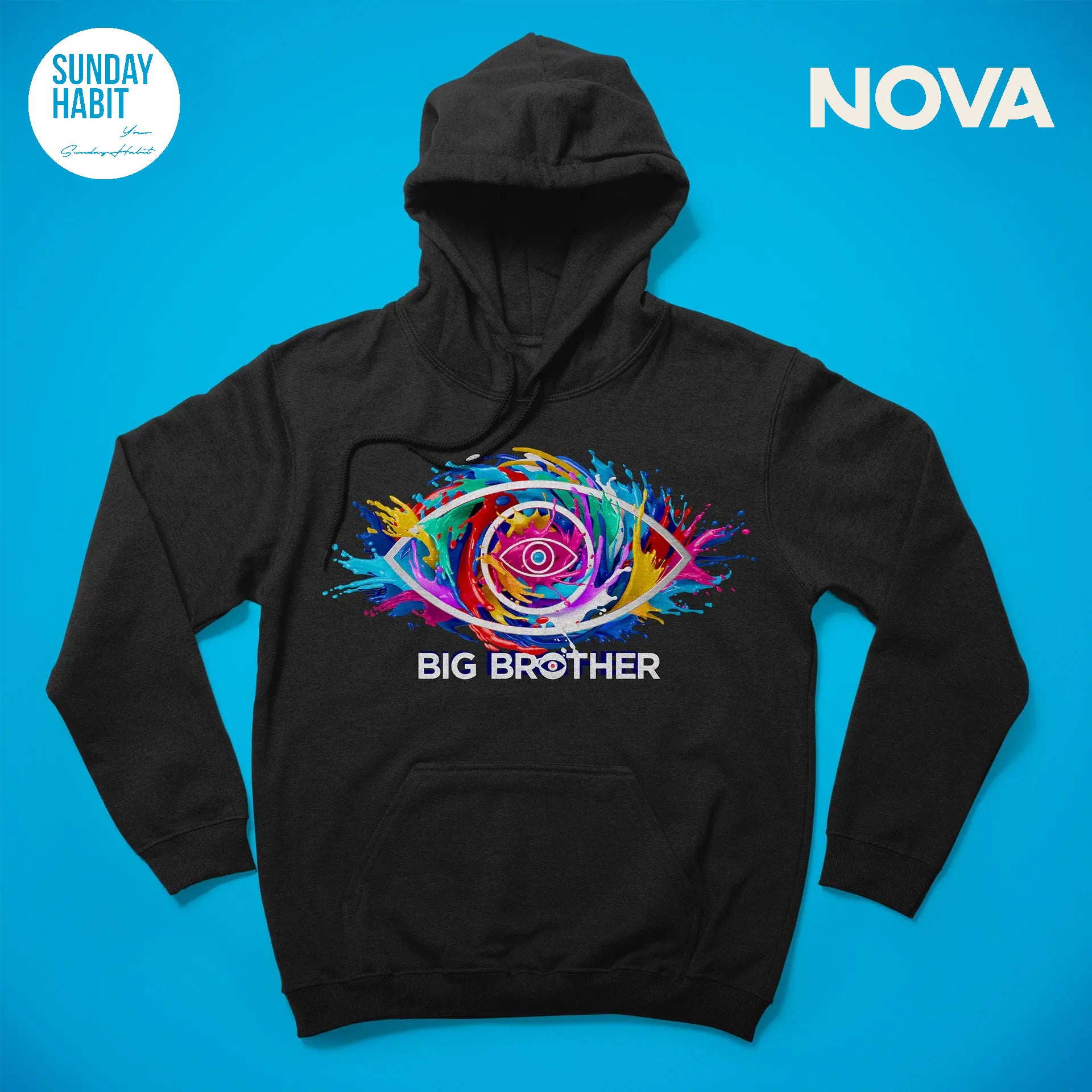 BIG BROTHER - черно худи - Sunday Habit