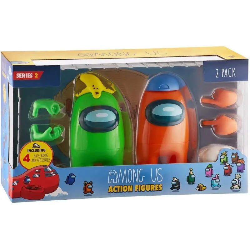 Among Us - 2 фигурки - Зелена и Червена 17 cm Among Us