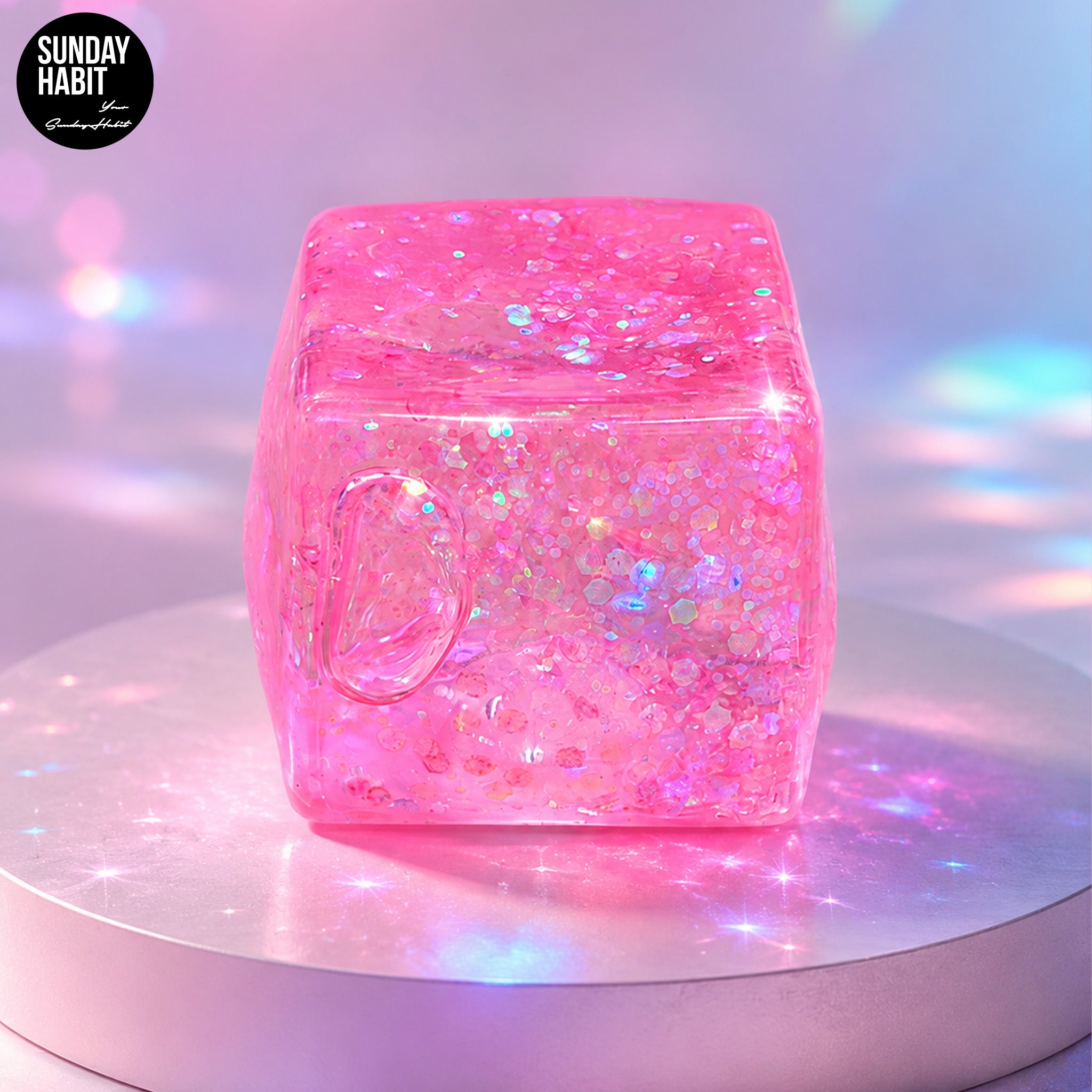 Squishy CUBE - glitter