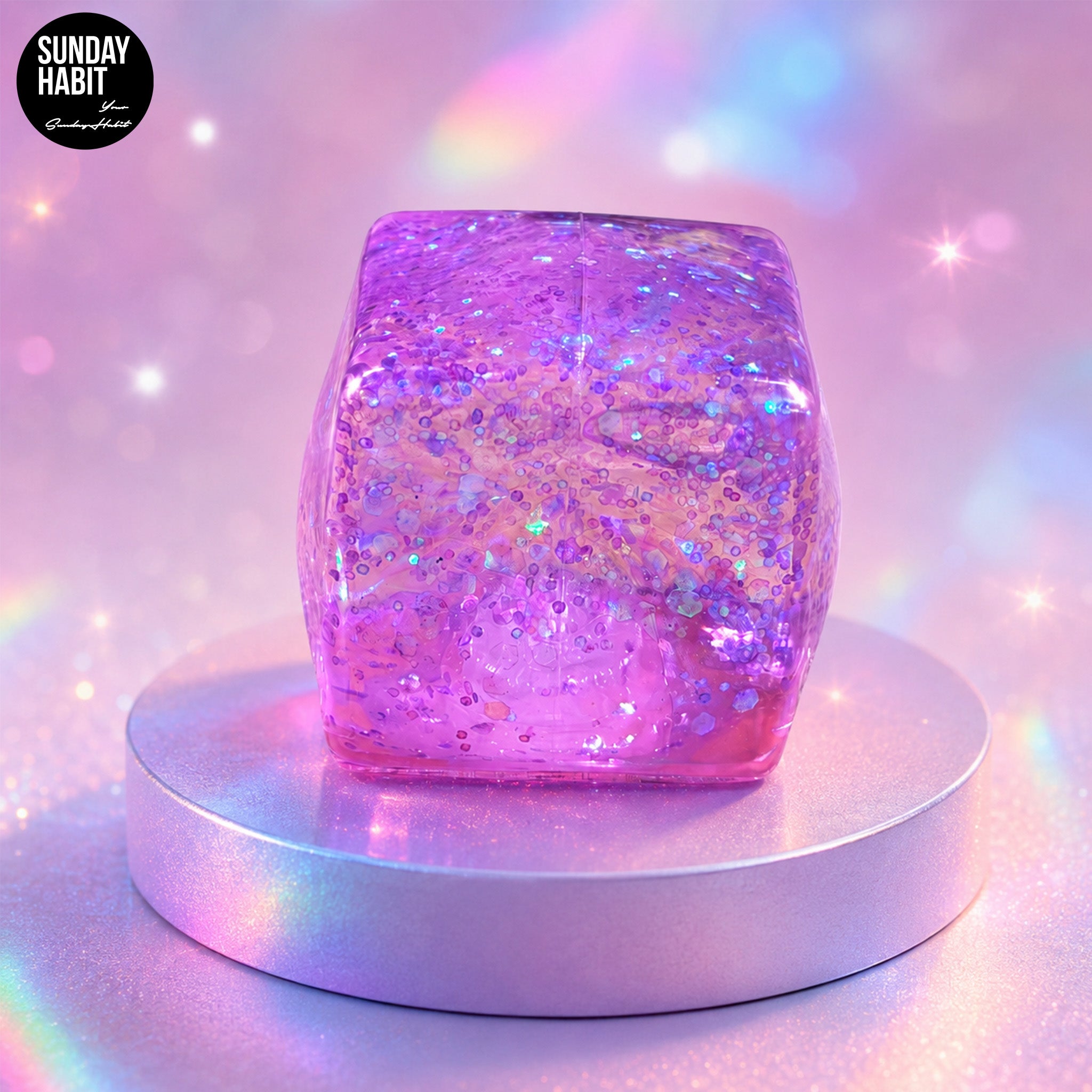 Squishy CUBE - glitter
