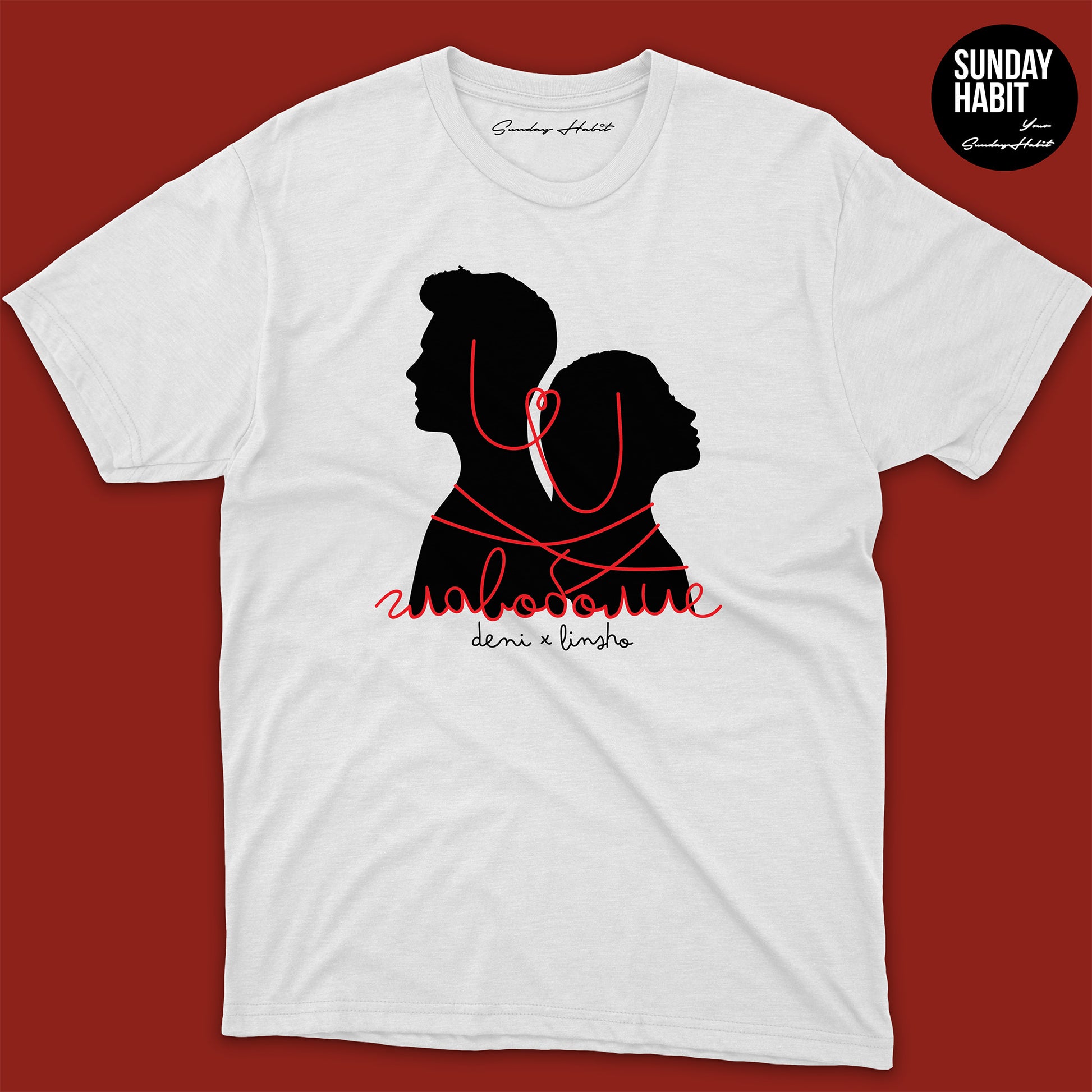 Главоболие - бяла тениска + подарък картичка с автографи - Sunday Habit