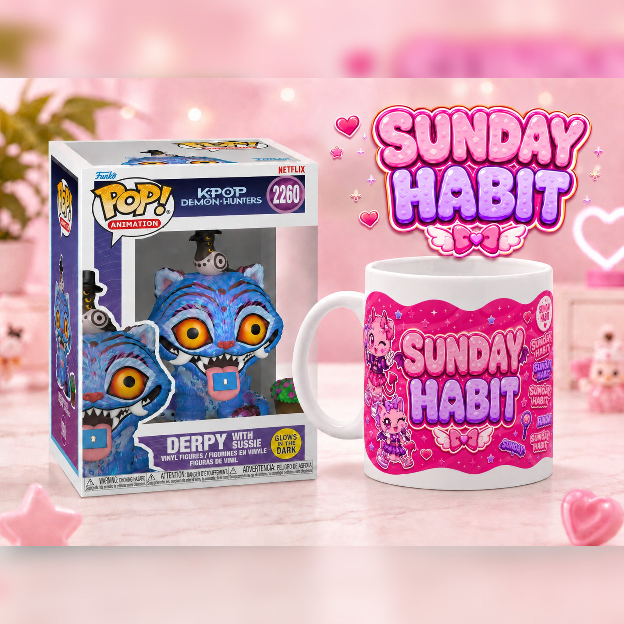 K-POP комплект - DERPY FUNKO POP + чаша - Sunday Habit