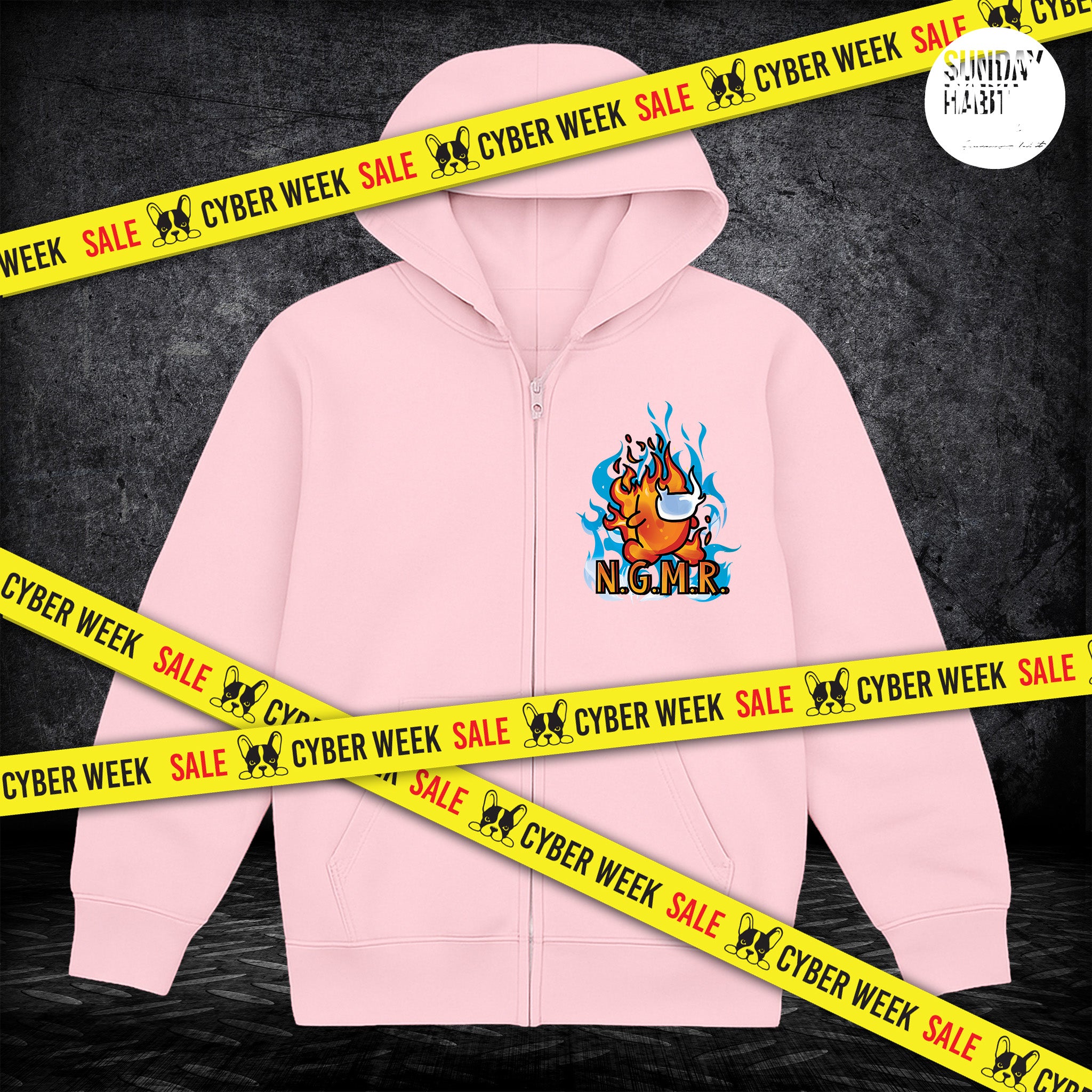 CYBER WEEK N.G.M.R. - олекотено розово худи - Sunday Habit